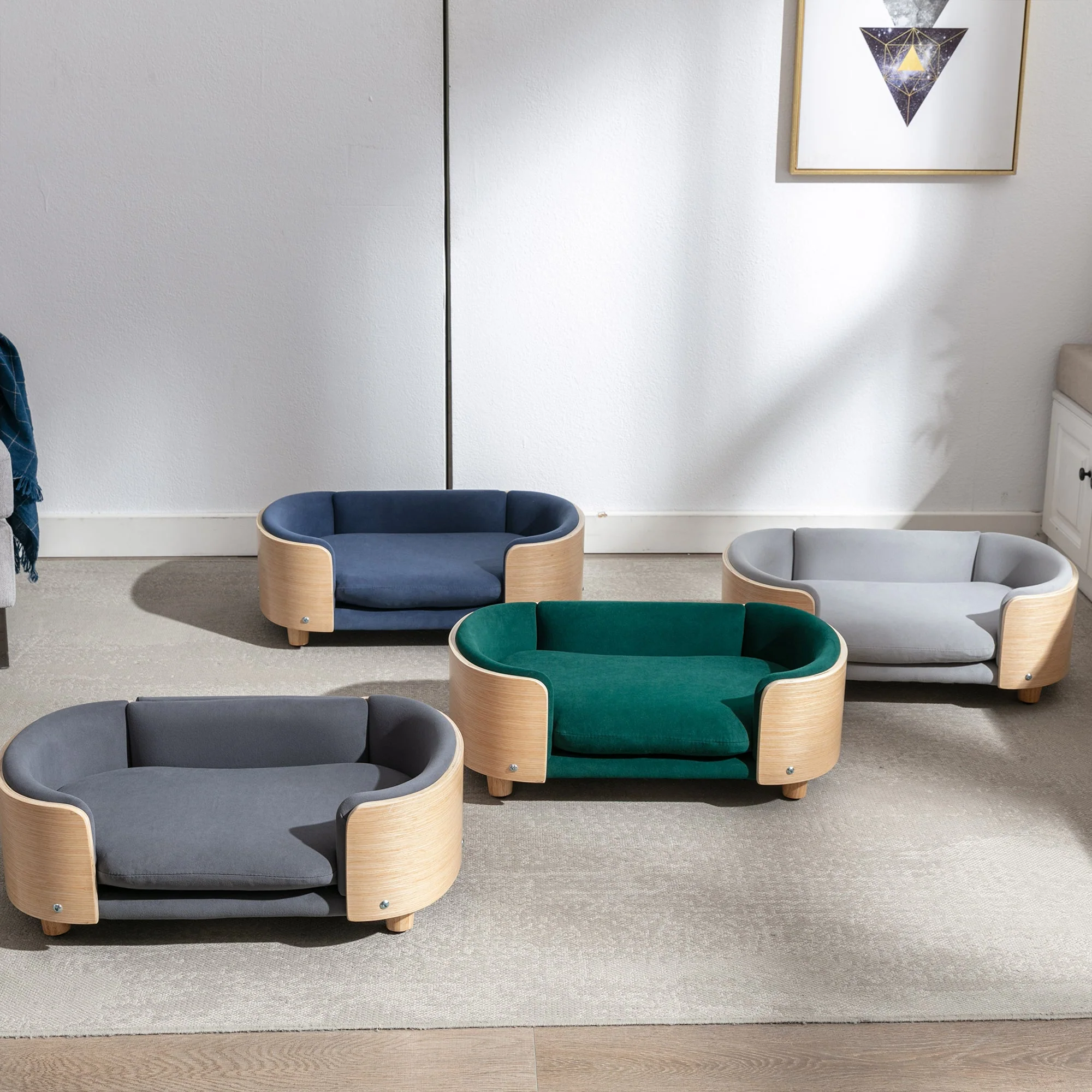 Scandinavian Style Elevated Dog Bed Pet Sofa With Solid Wood Legs - Image 17