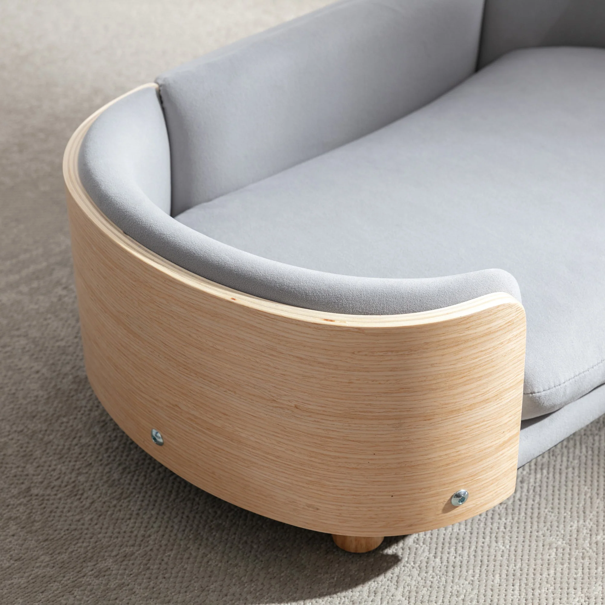 Scandinavian Style Elevated Dog Bed Pet Sofa With Solid Wood Legs - Image 8