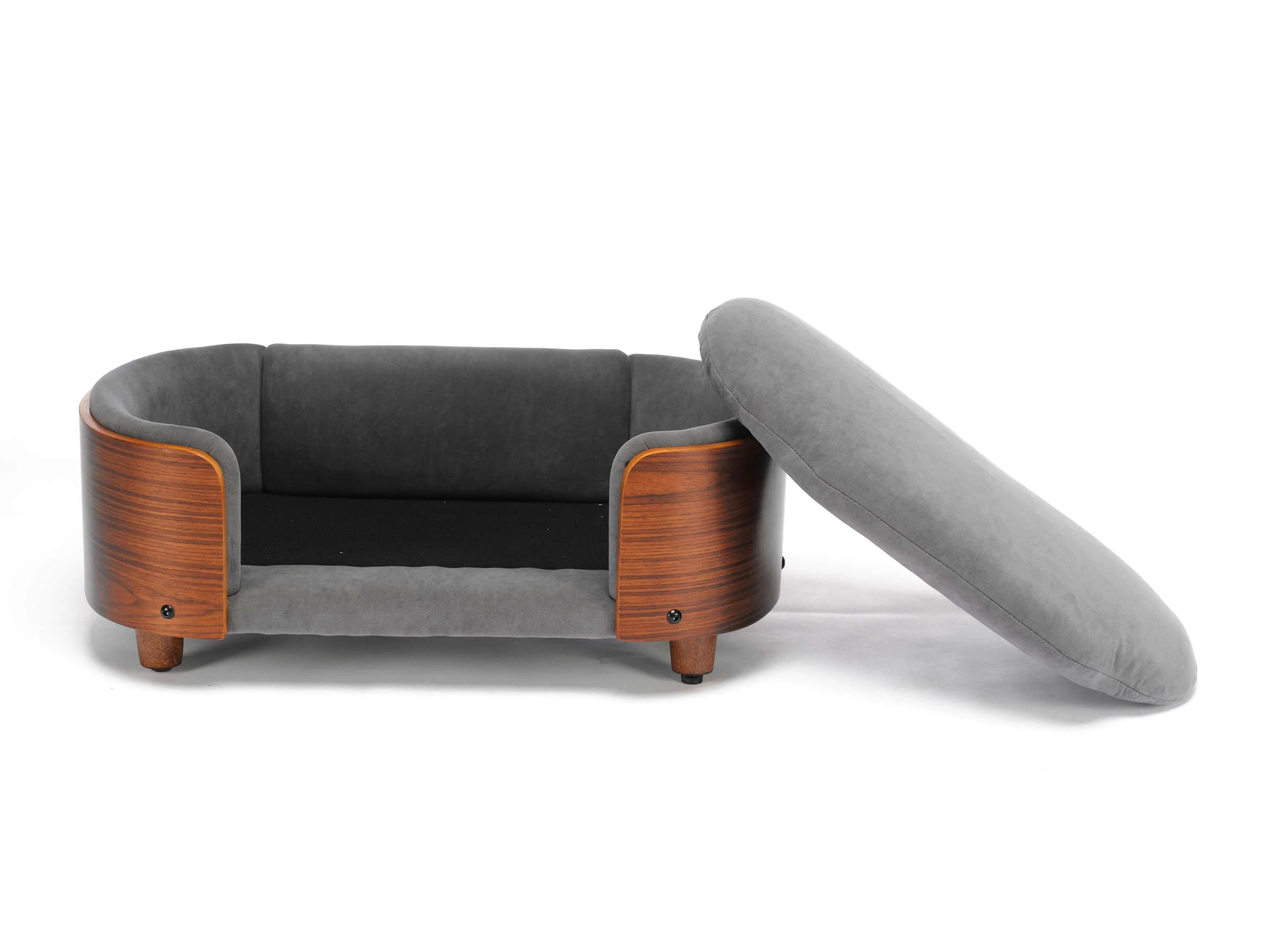 Scandinavian Style Elevated Dog Bed with Solid Walnut Wood Legs - Image 17