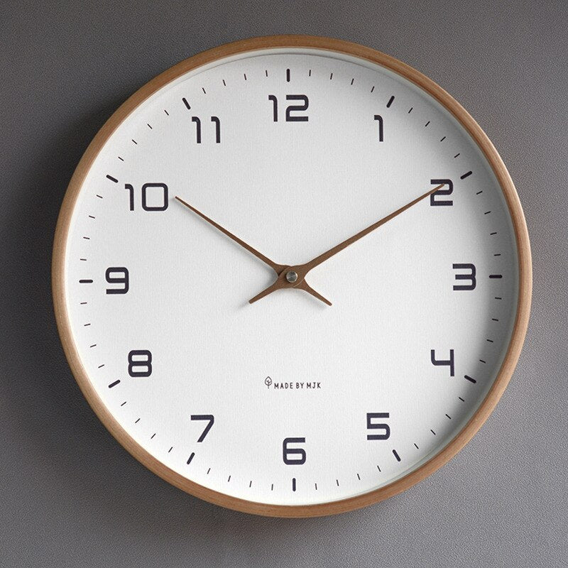 Scandinavian Wooden Wall Clock Minimalist Quartz Silent 25cm 30cm - Image 2