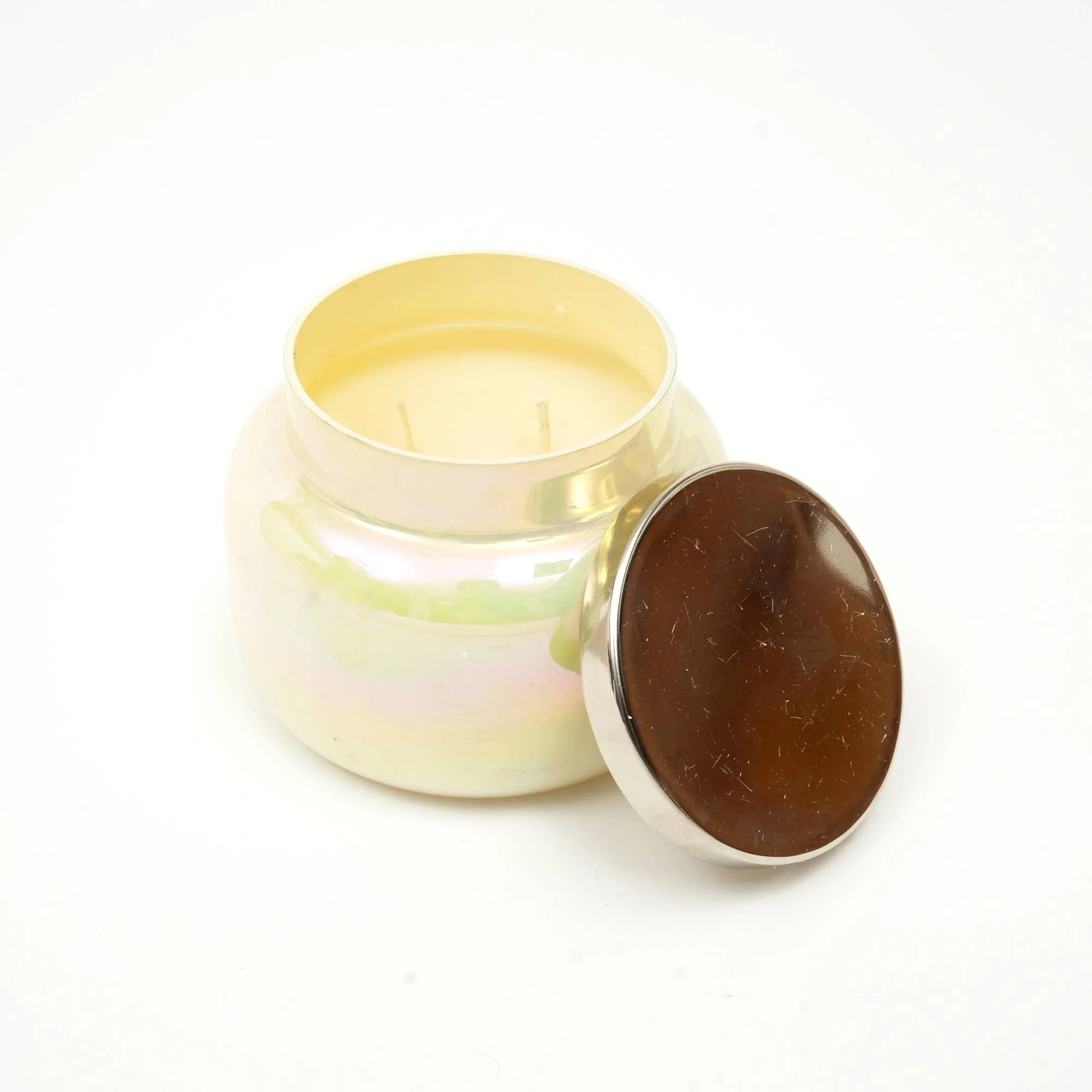 Scented Wax Candle Jar with Lid in Pastel Yellow - Image 2