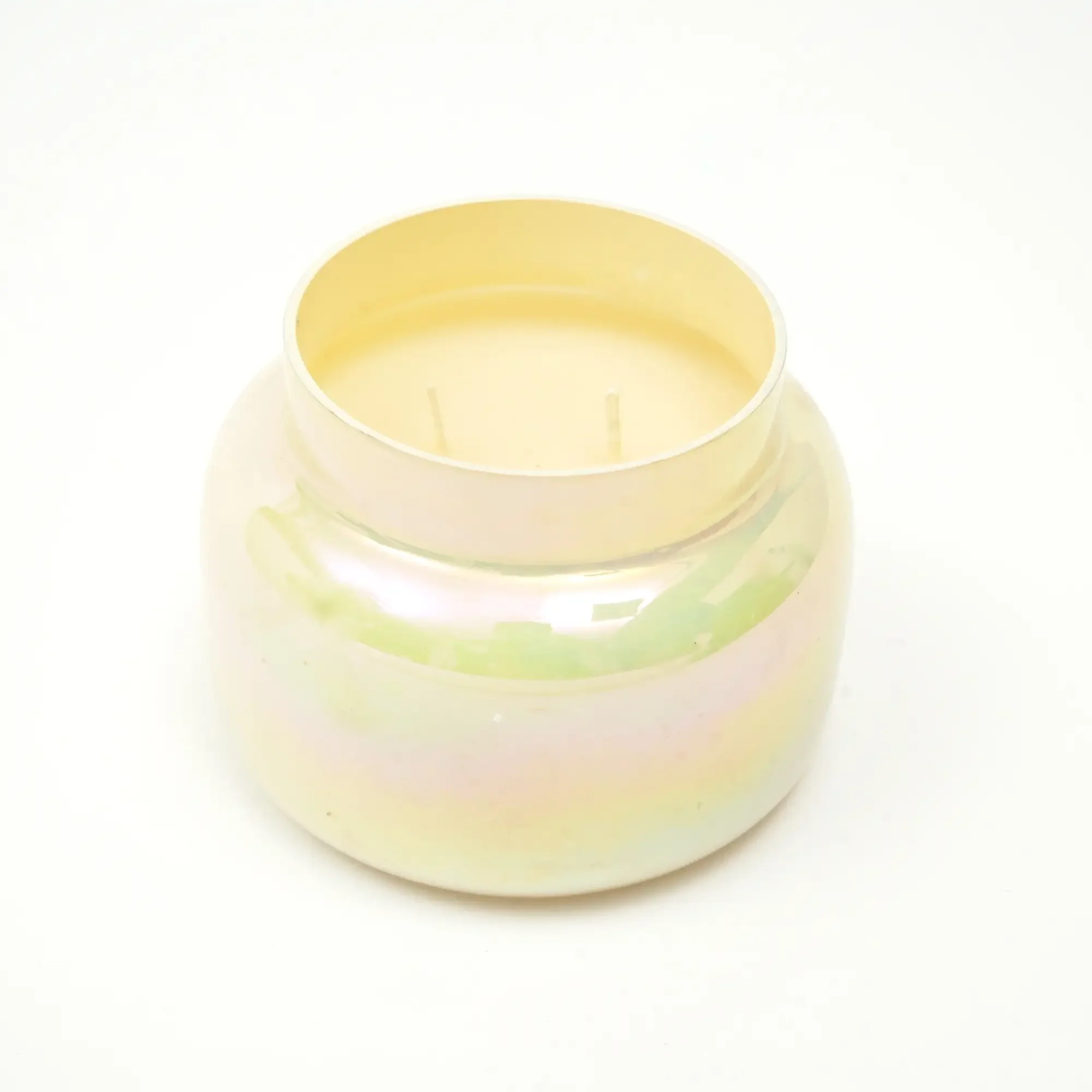 Scented Wax Candle Jar with Lid in Pastel Yellow - Image 4
