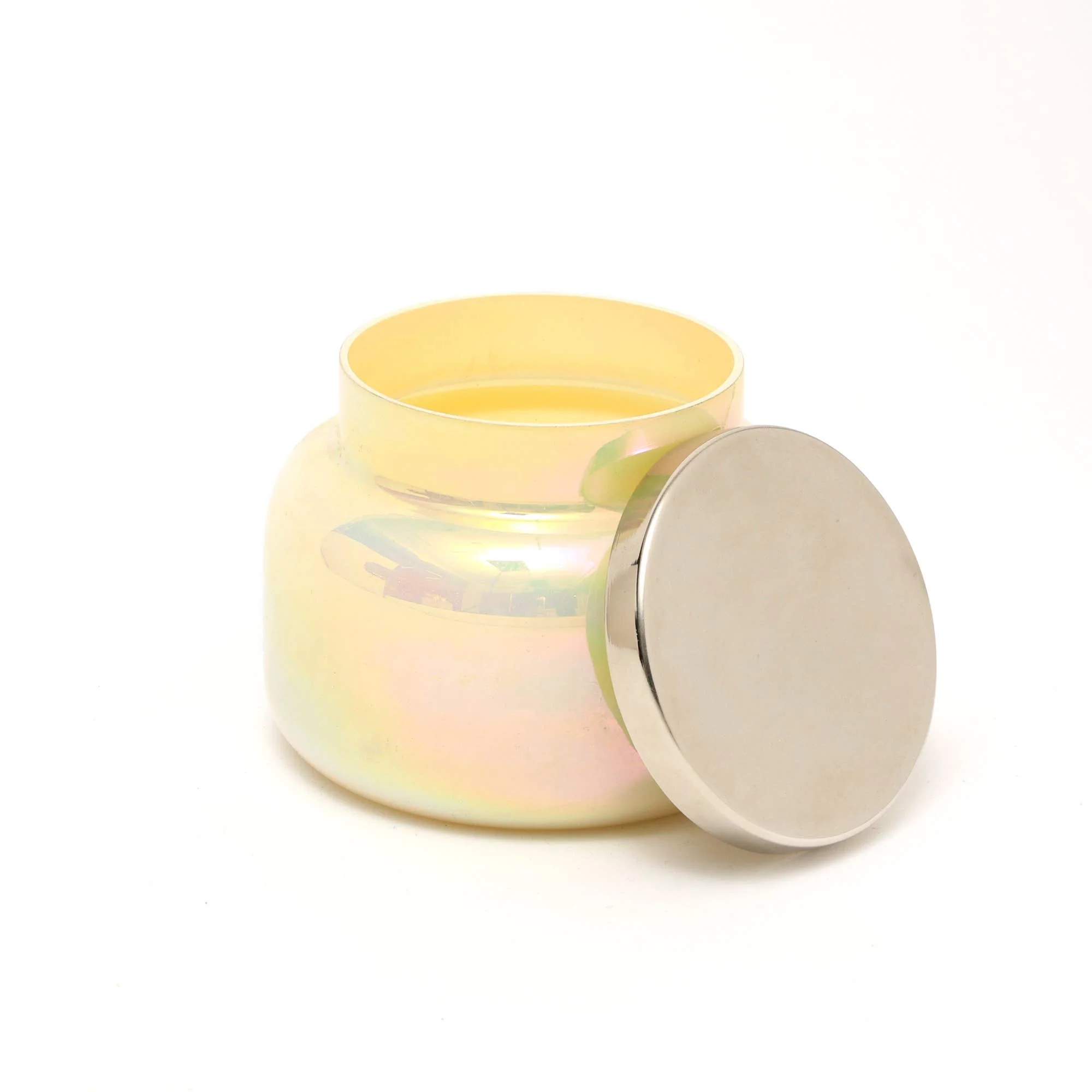 Scented Wax Candle Jar with Lid in Pastel Yellow - Image 7
