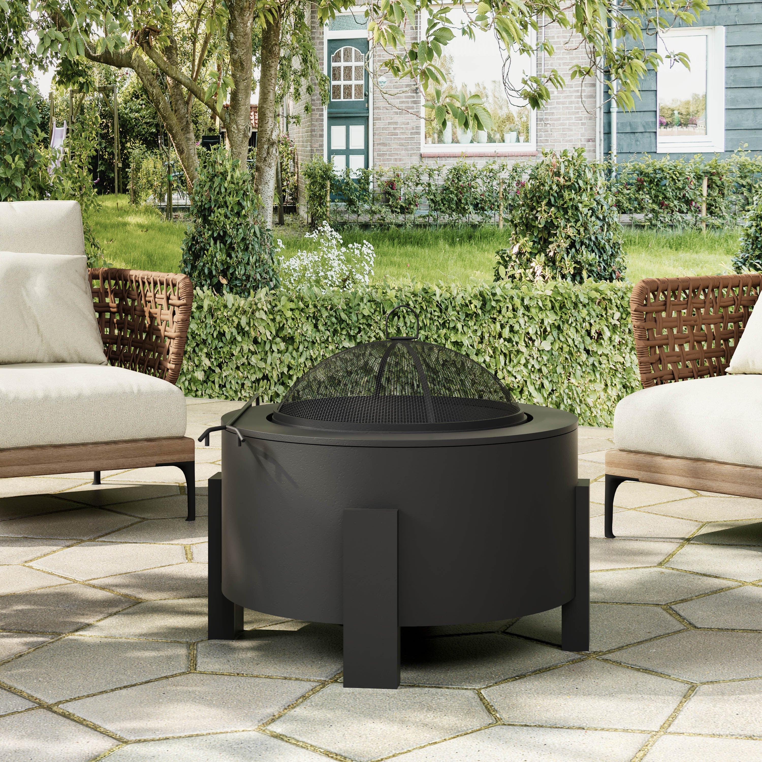 Scott Living Flicker Wood Burning Iron Fire Pit - Image 2