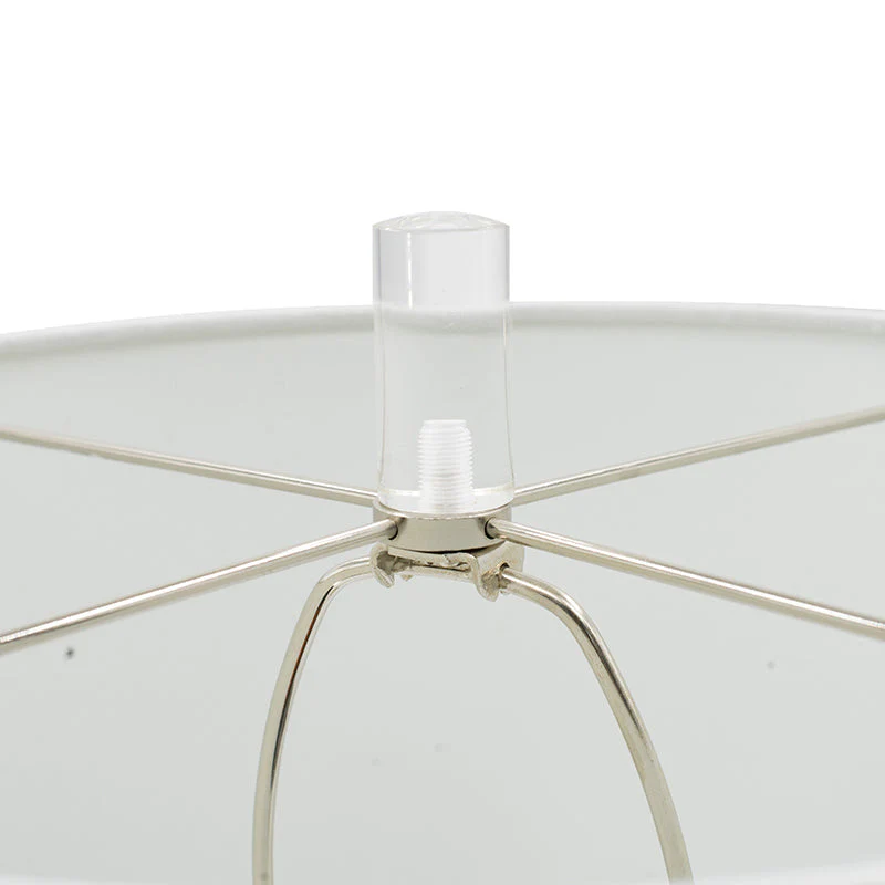 Sculpted Marble & Crystal Cylinder Table Lamp - Image 4