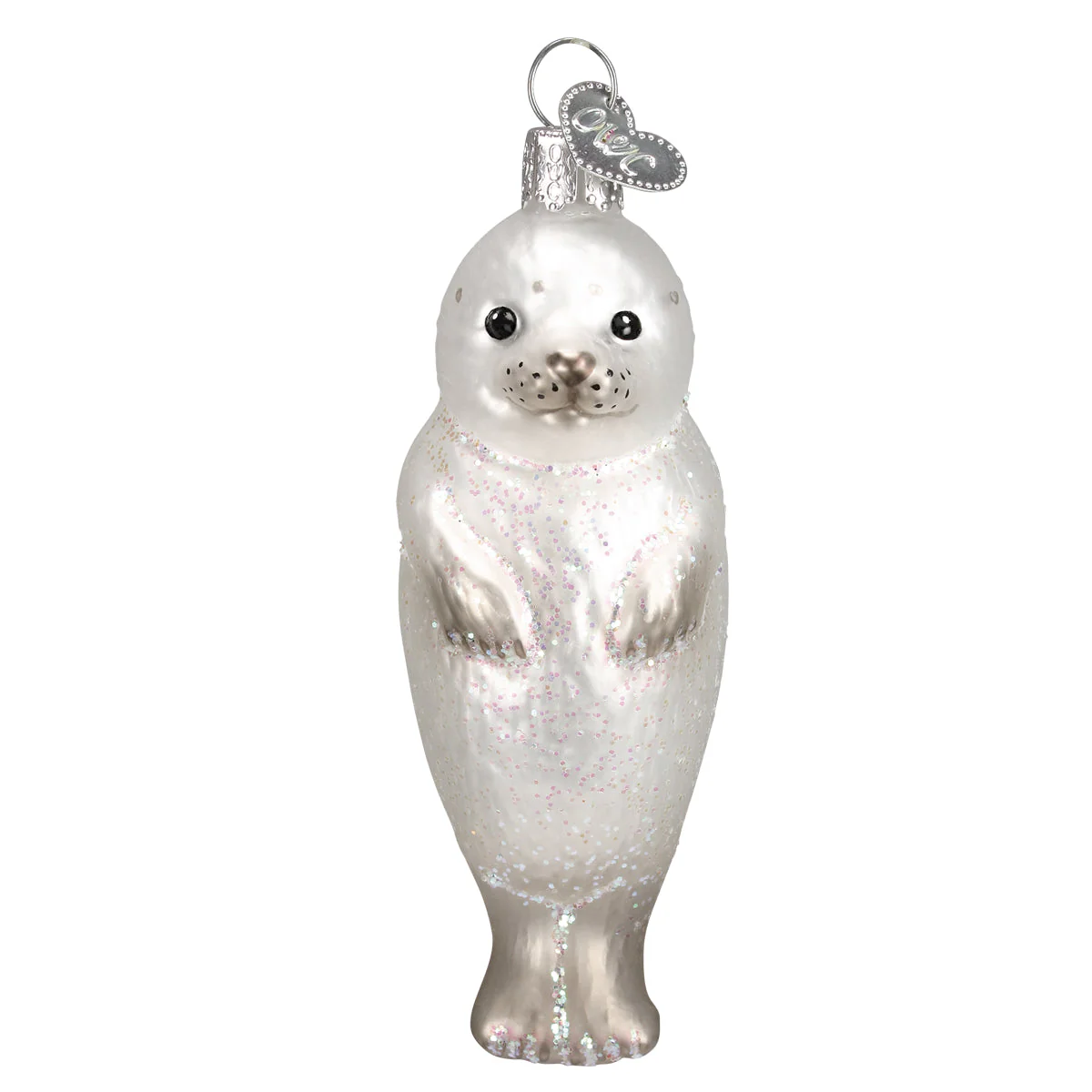 Seal Pup Glass Christmas Ornament - Image 3