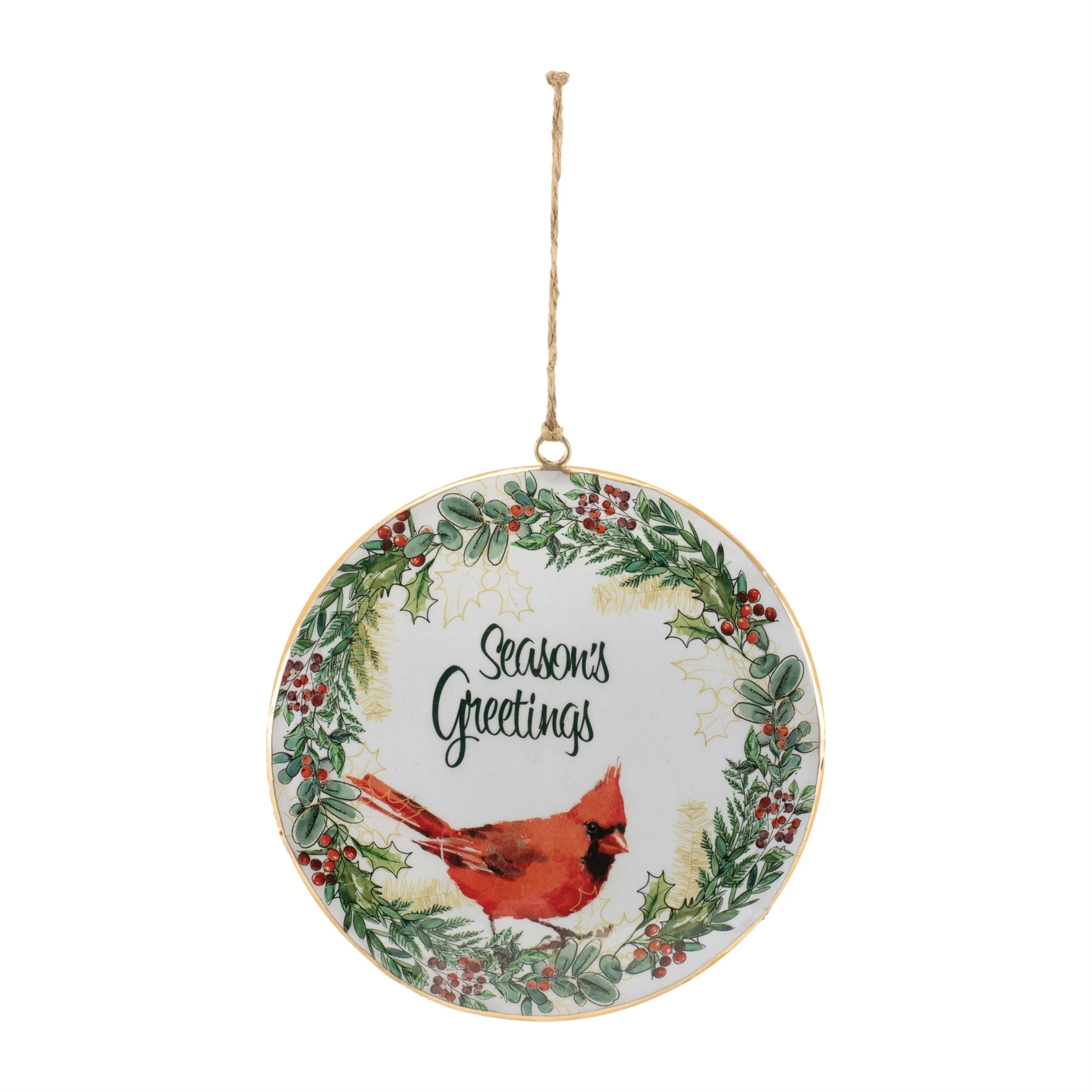Seasons Greetings Cardinal Disc Ornament (Set of 6) - Image 2