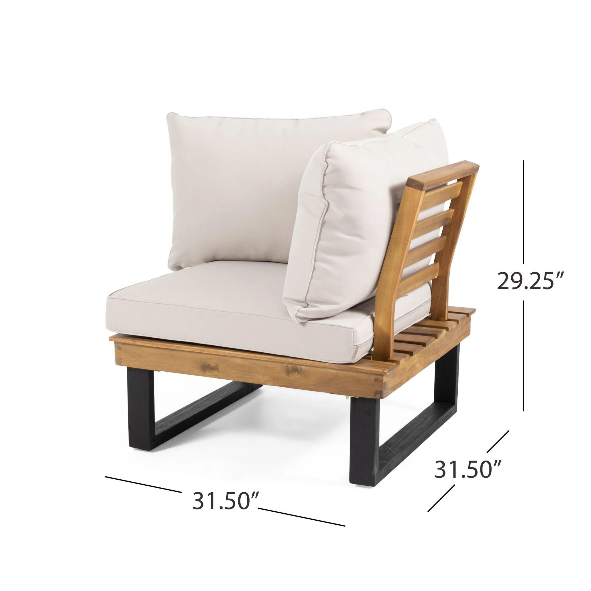 Sebastian Corner Chair and Coffee Table Set - Beige - Image 3