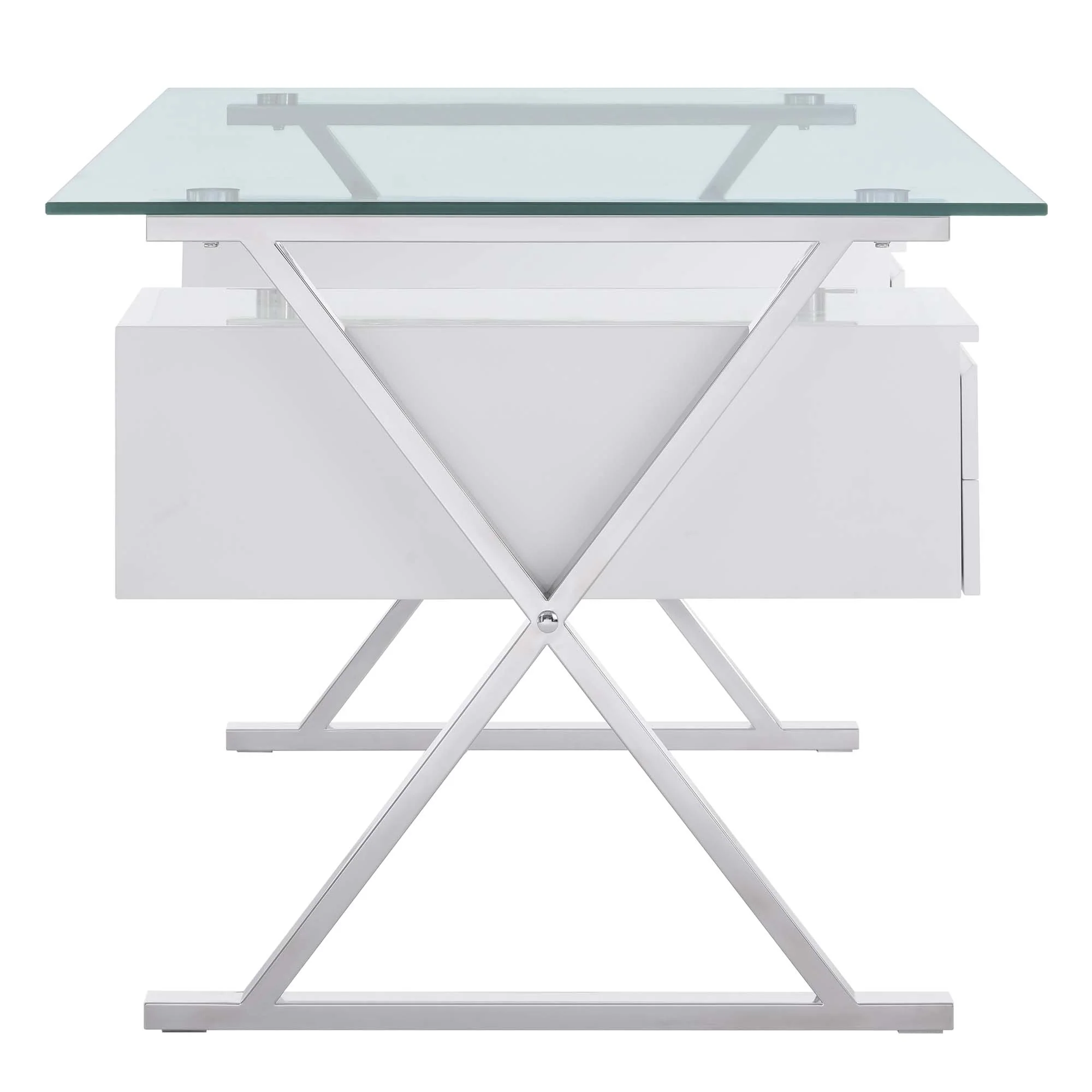 Sector 71" Glass Top Glass Office Desk by Modway - Image 4