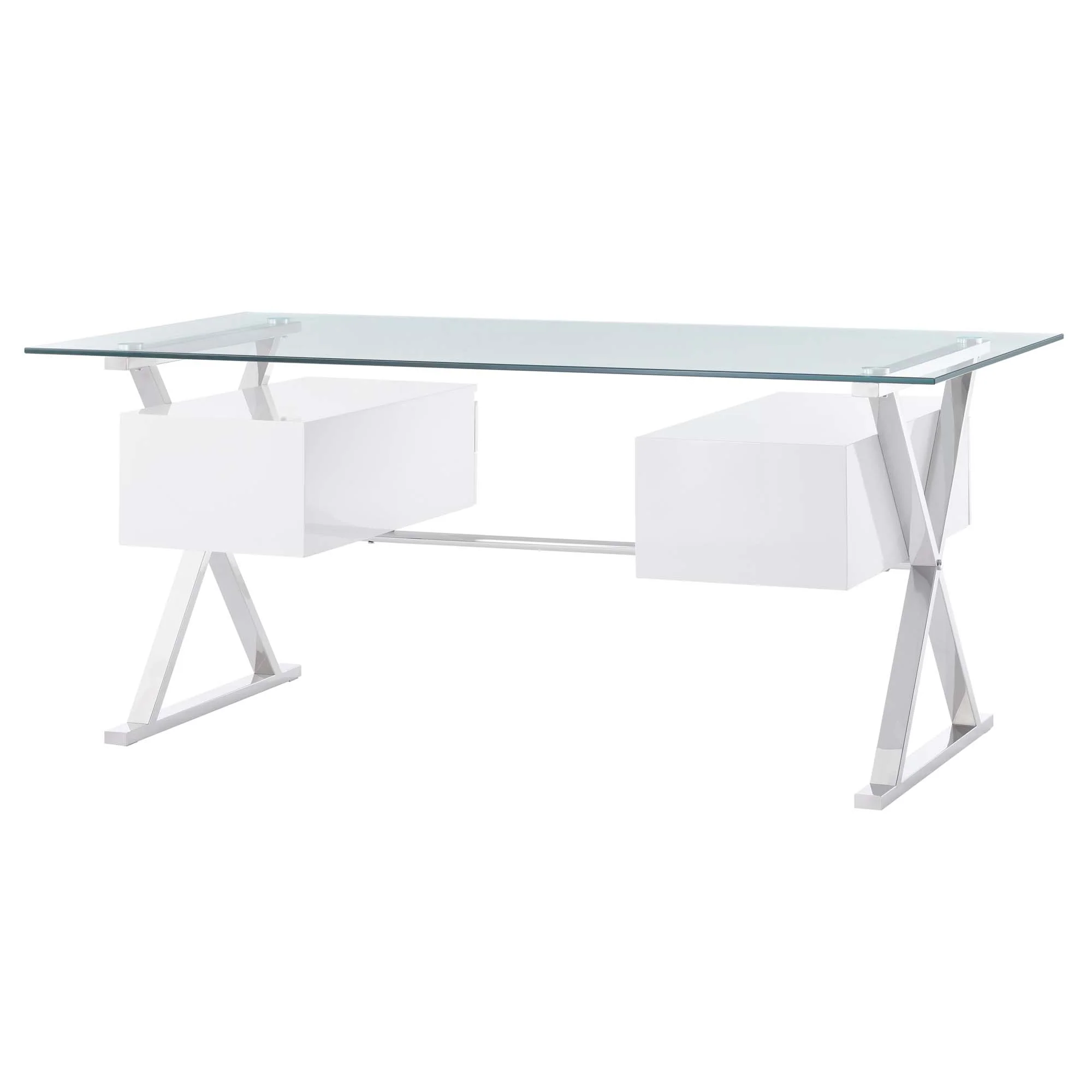 Sector 71" Glass Top Glass Office Desk by Modway - Image 5