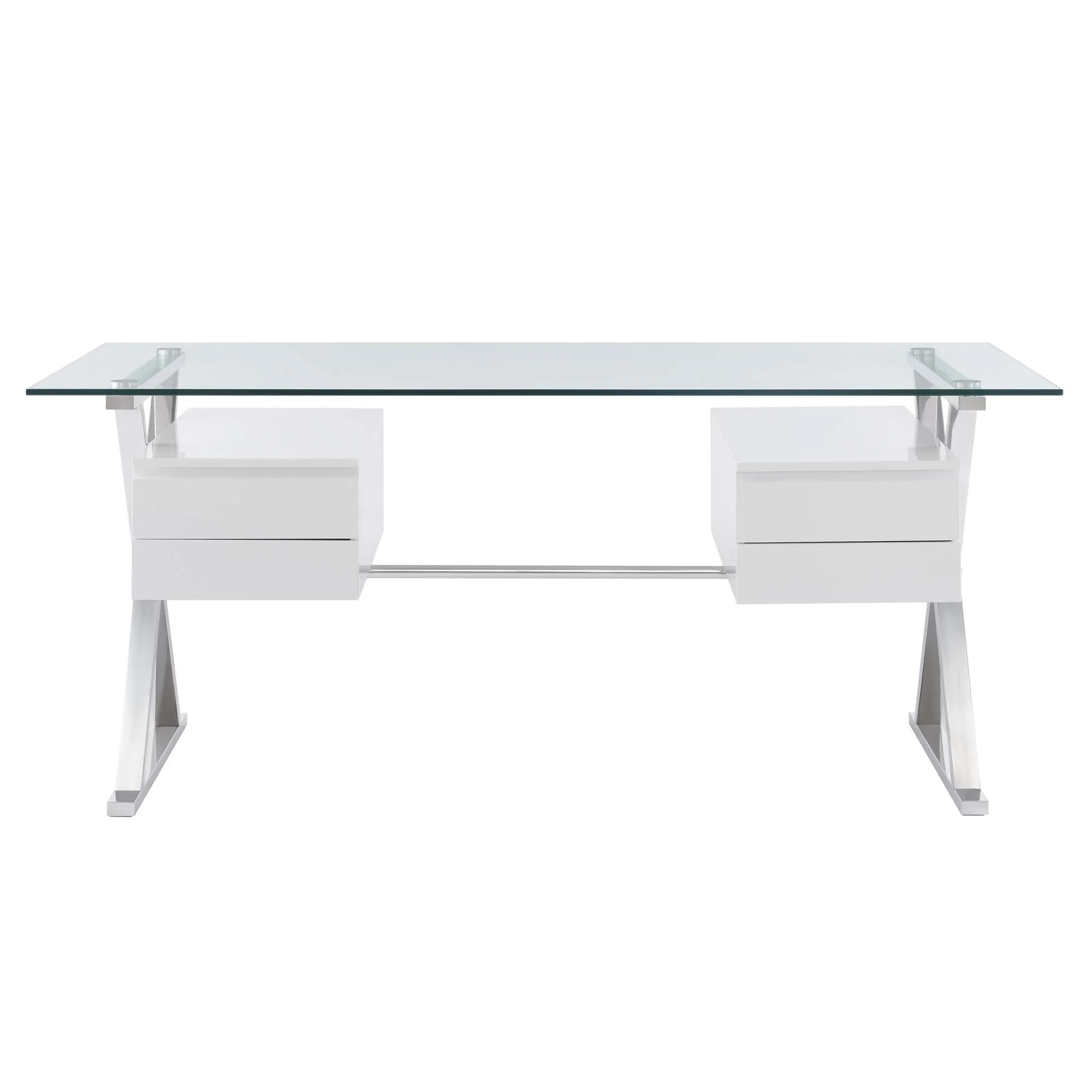 Sector 71" Glass Top Glass Office Desk by Modway - Image 6