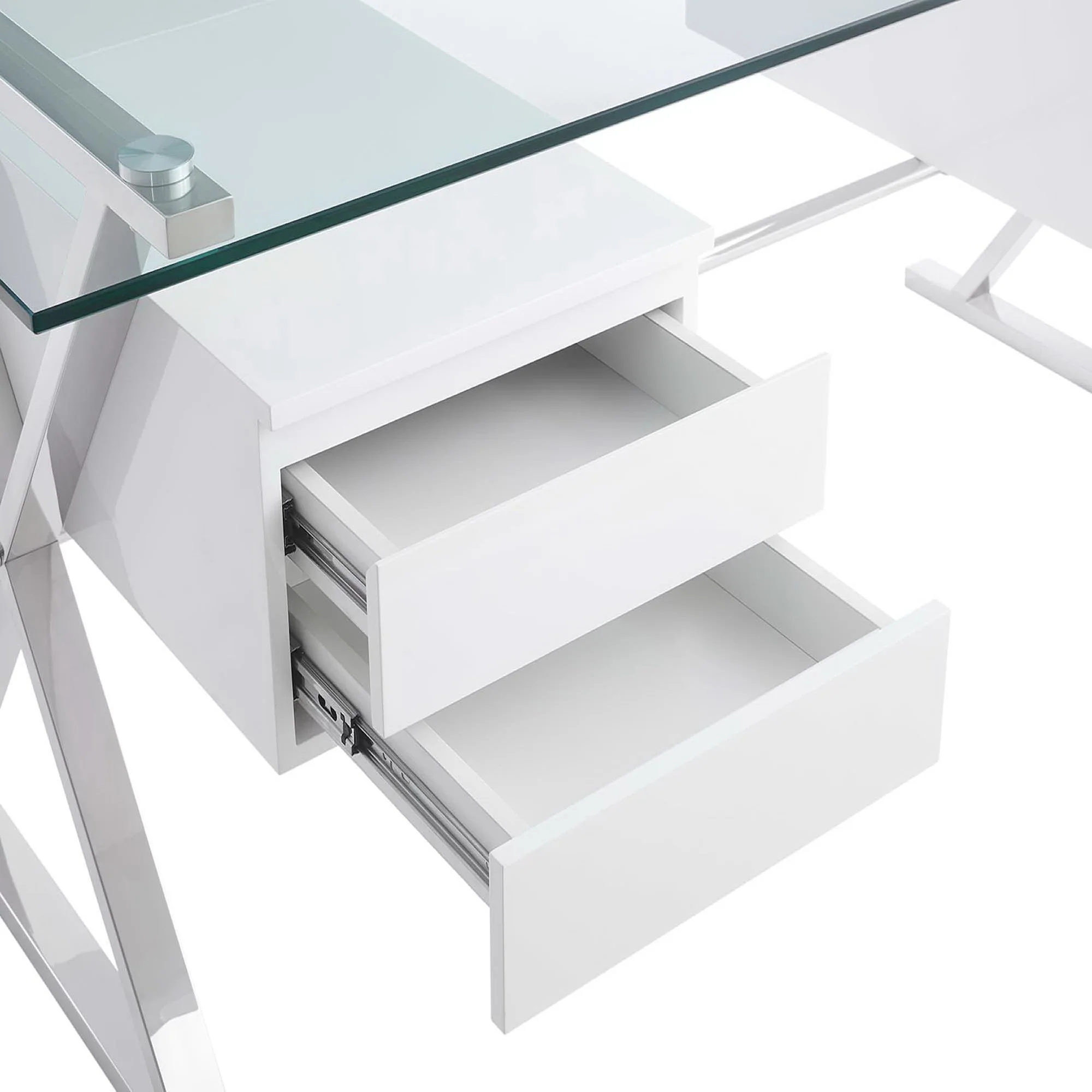 Sector 71" Glass Top Glass Office Desk by Modway - Image 7