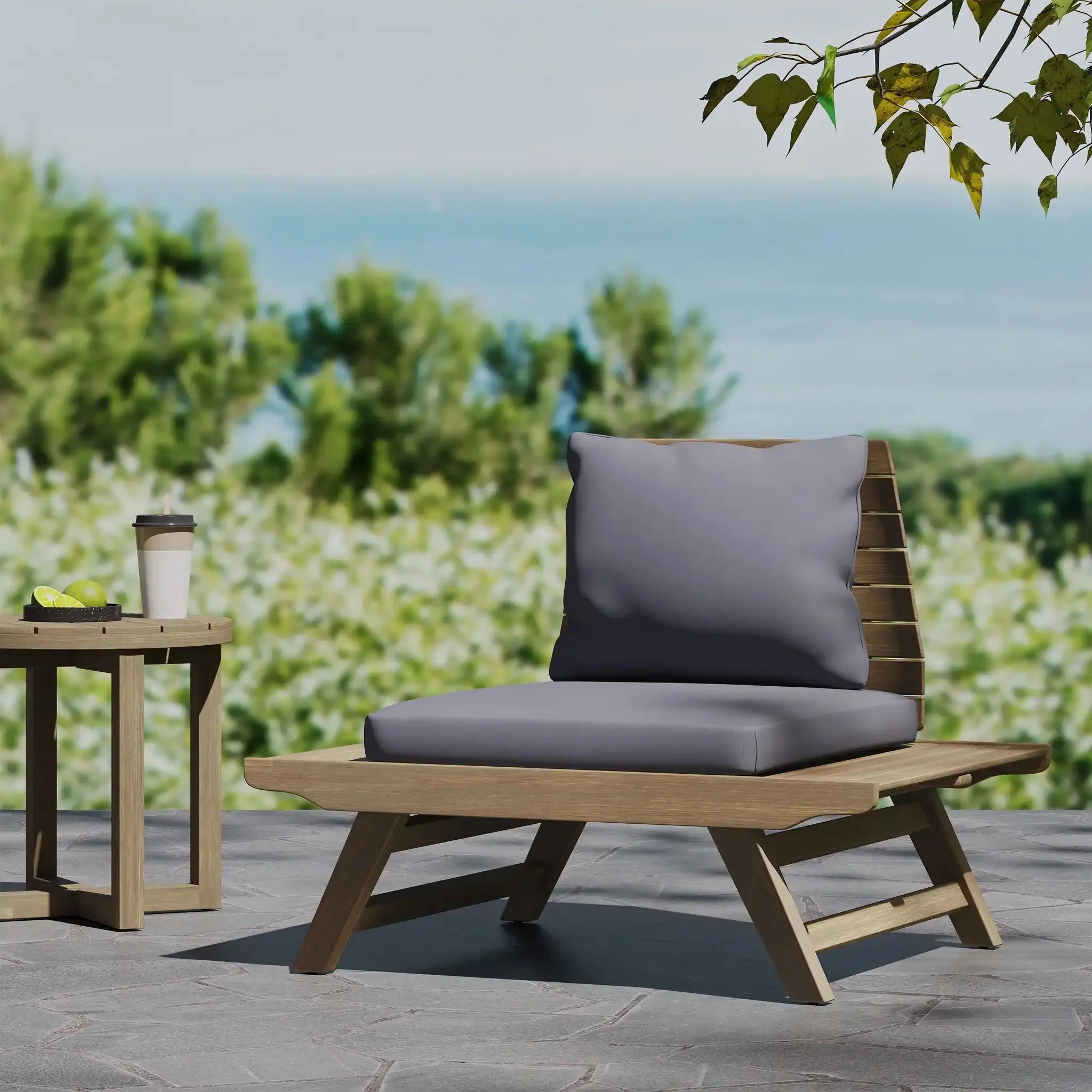 Sedona - Outdoor Club Chair With Slatted Design - Image 5