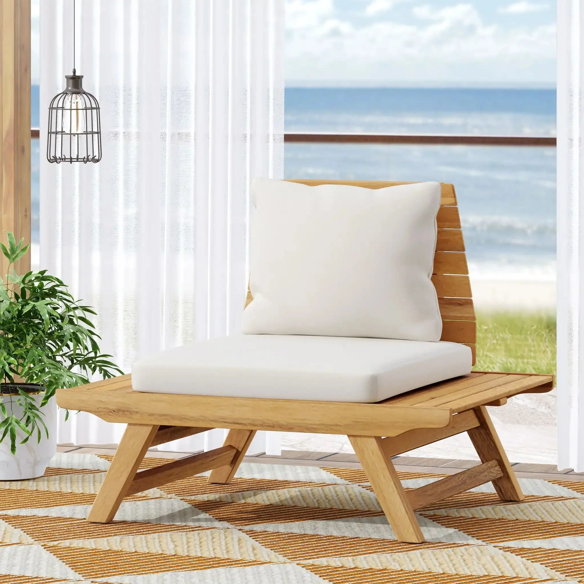 Sedona - Outdoor Club Chair With Slatted Design - Image 7