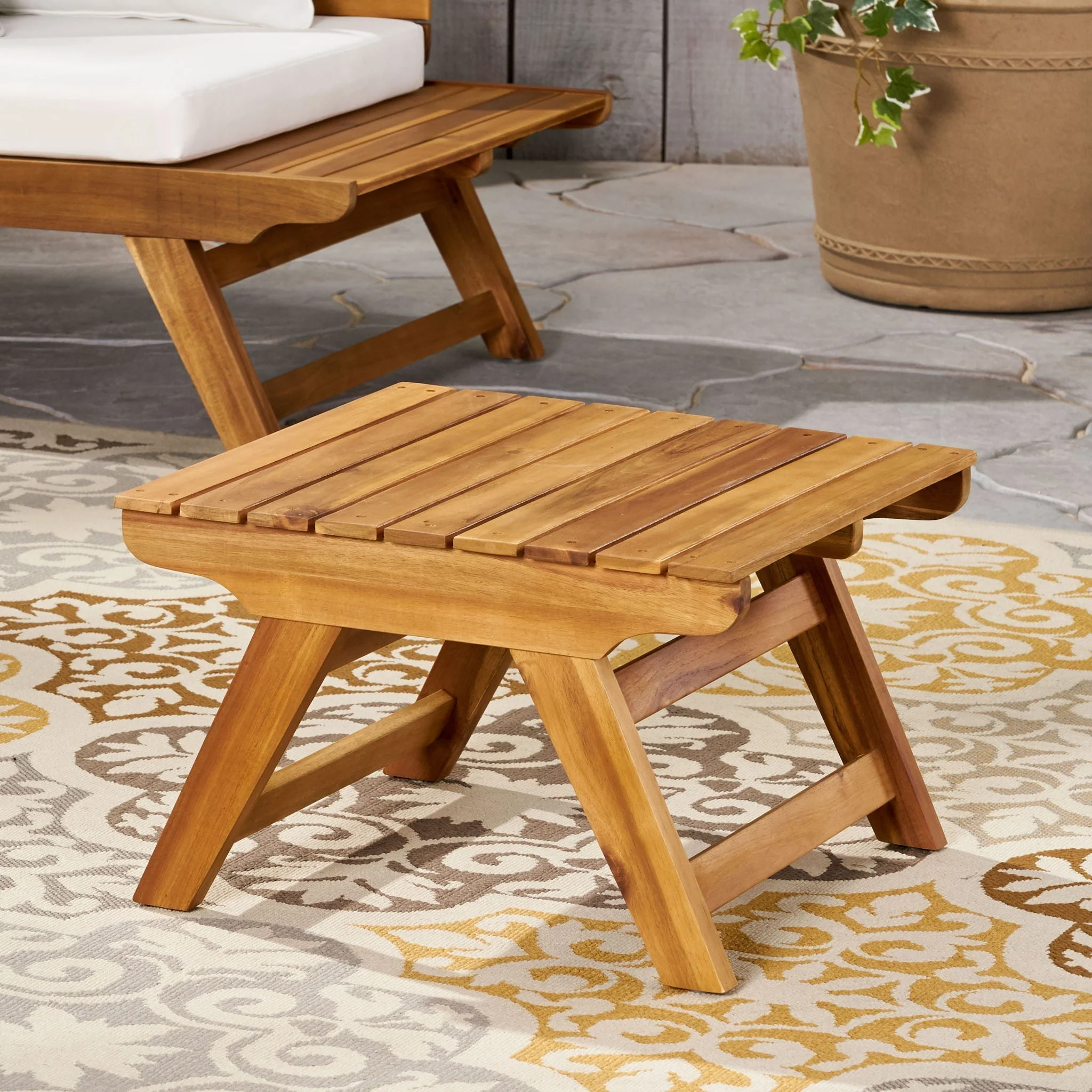 Sedona - Outdoor Side Table With Open Slat Design - Image 5
