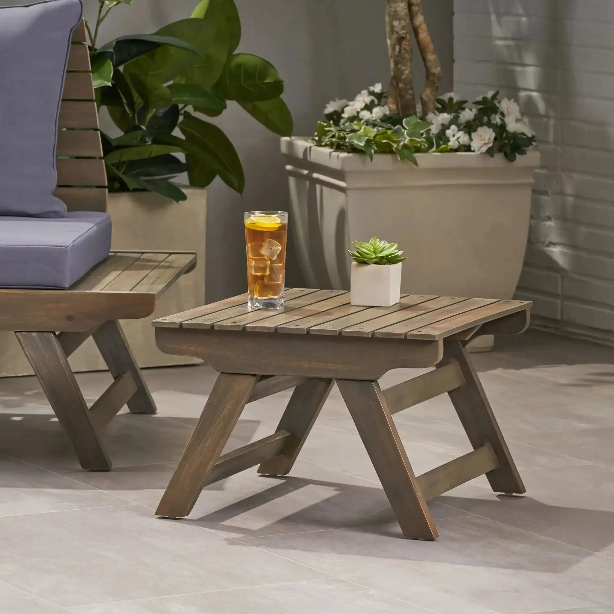 Sedona - Outdoor Side Table With Open Slat Design - Image 7