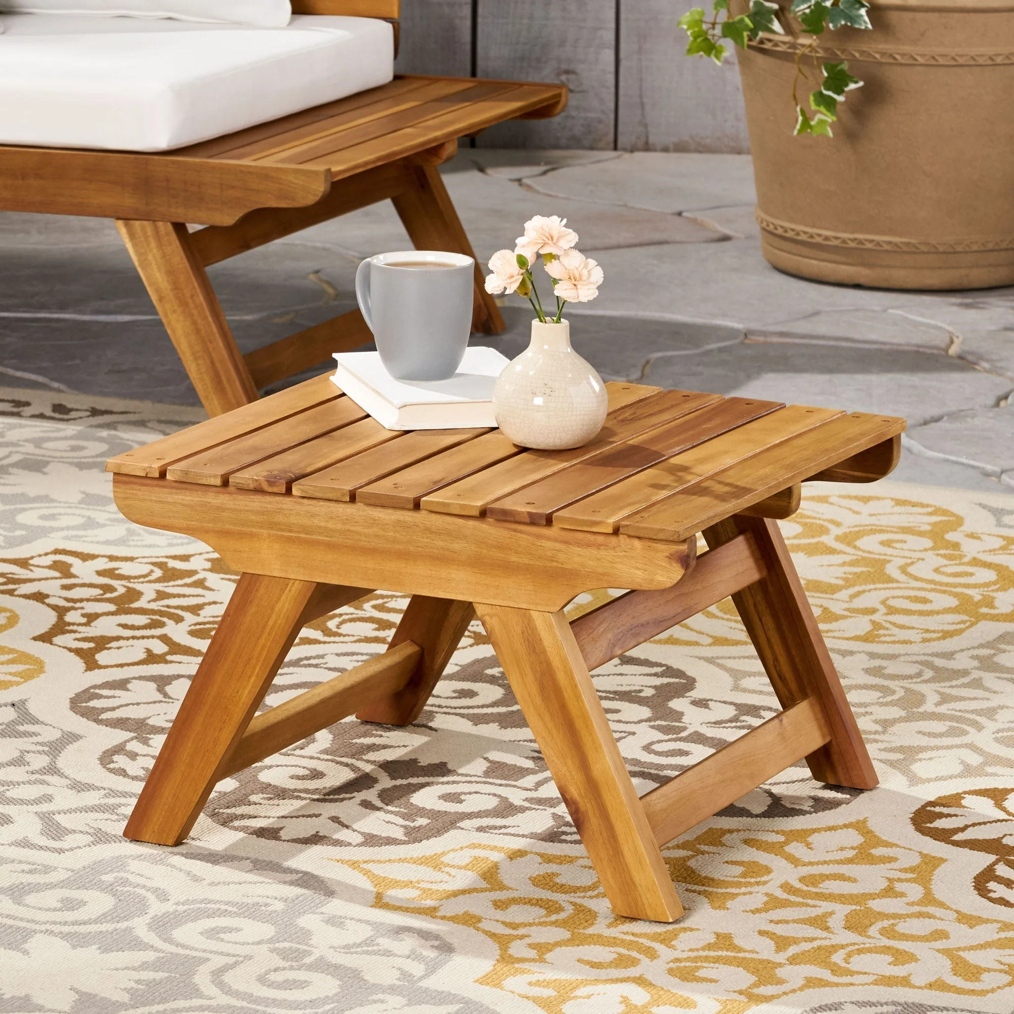 Sedona - Outdoor Side Table With Open Slat Design - Image 8