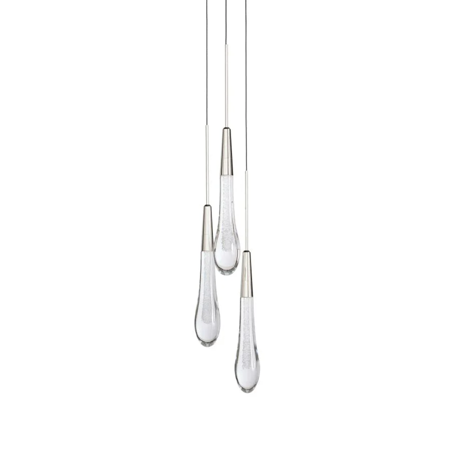 Seeded Glass Raindrop Pendant Light 1-Light 3-Light E12 Fixture - Image 14