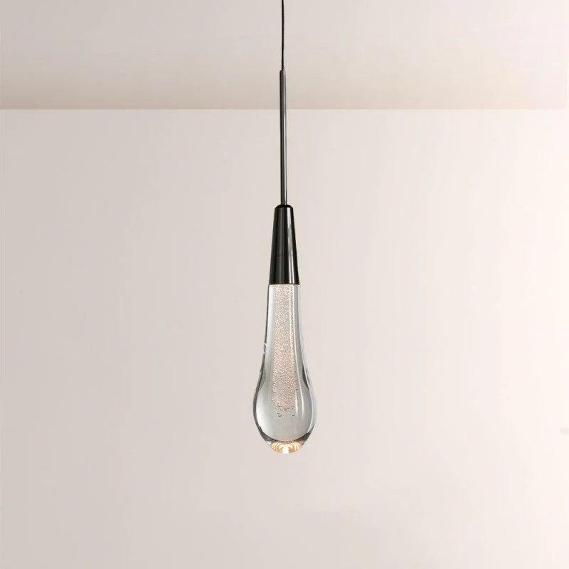 Seeded Glass Raindrop Pendant Light 1-Light 3-Light E12 Fixture - Image 2