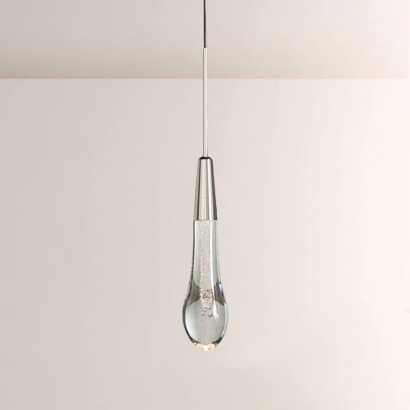 Seeded Glass Raindrop Pendant Light 1-Light 3-Light E12 Fixture - Image 3