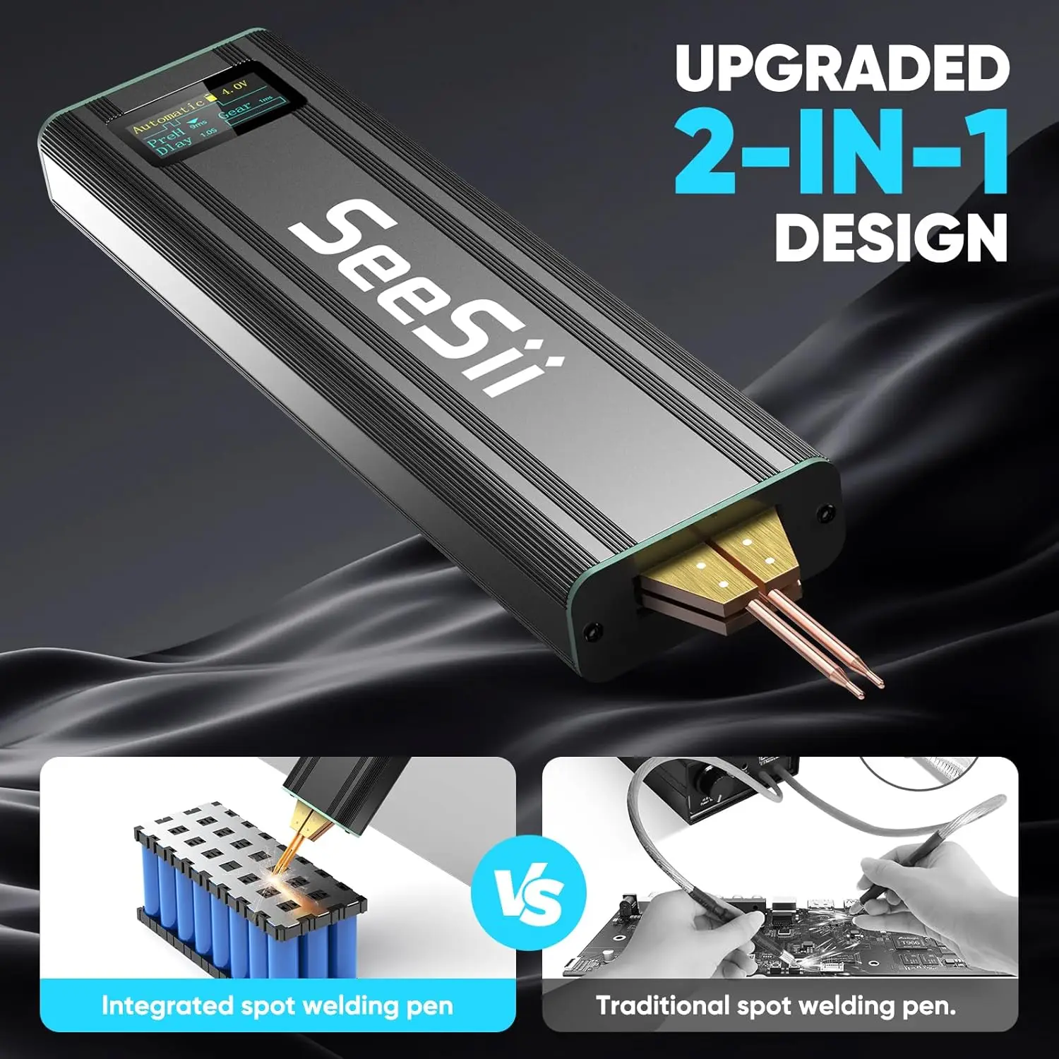 Seesii Portable Mini Spot Welder 5.0Ah Battery 80 Gears for 18650 Nickel Sheets - Image 2