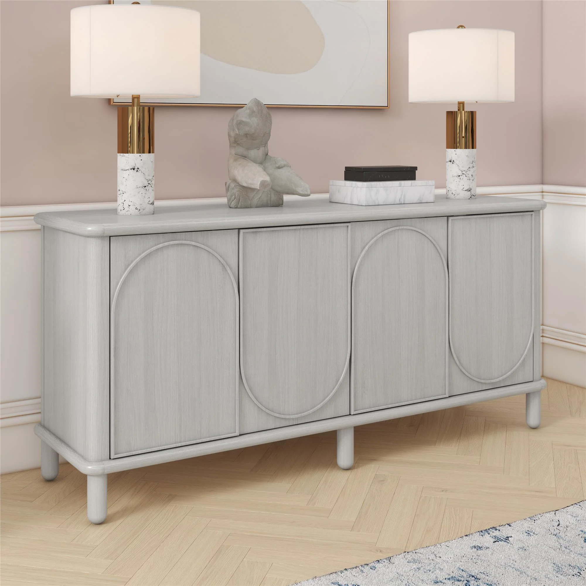 Selena - Credenza - Rustic White - Image 2