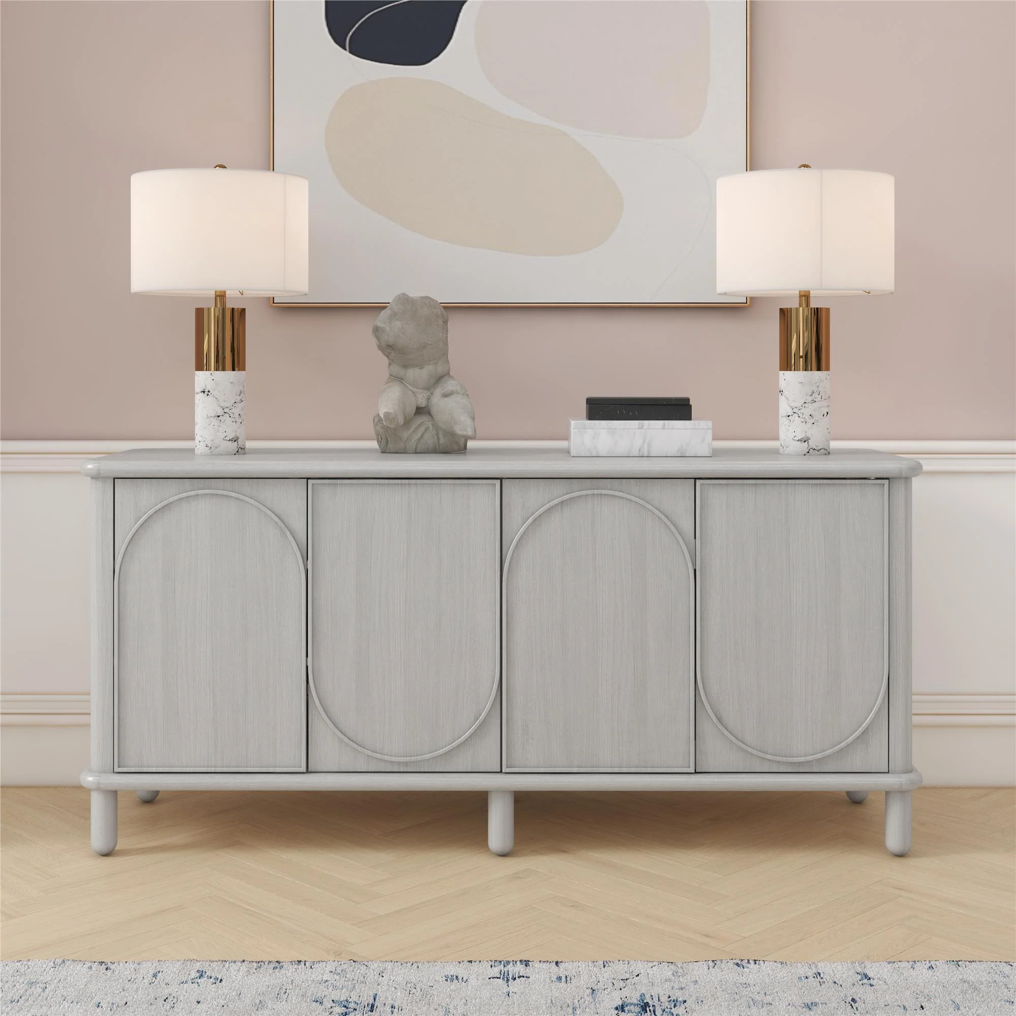 Selena - Credenza - Rustic White - Image 4