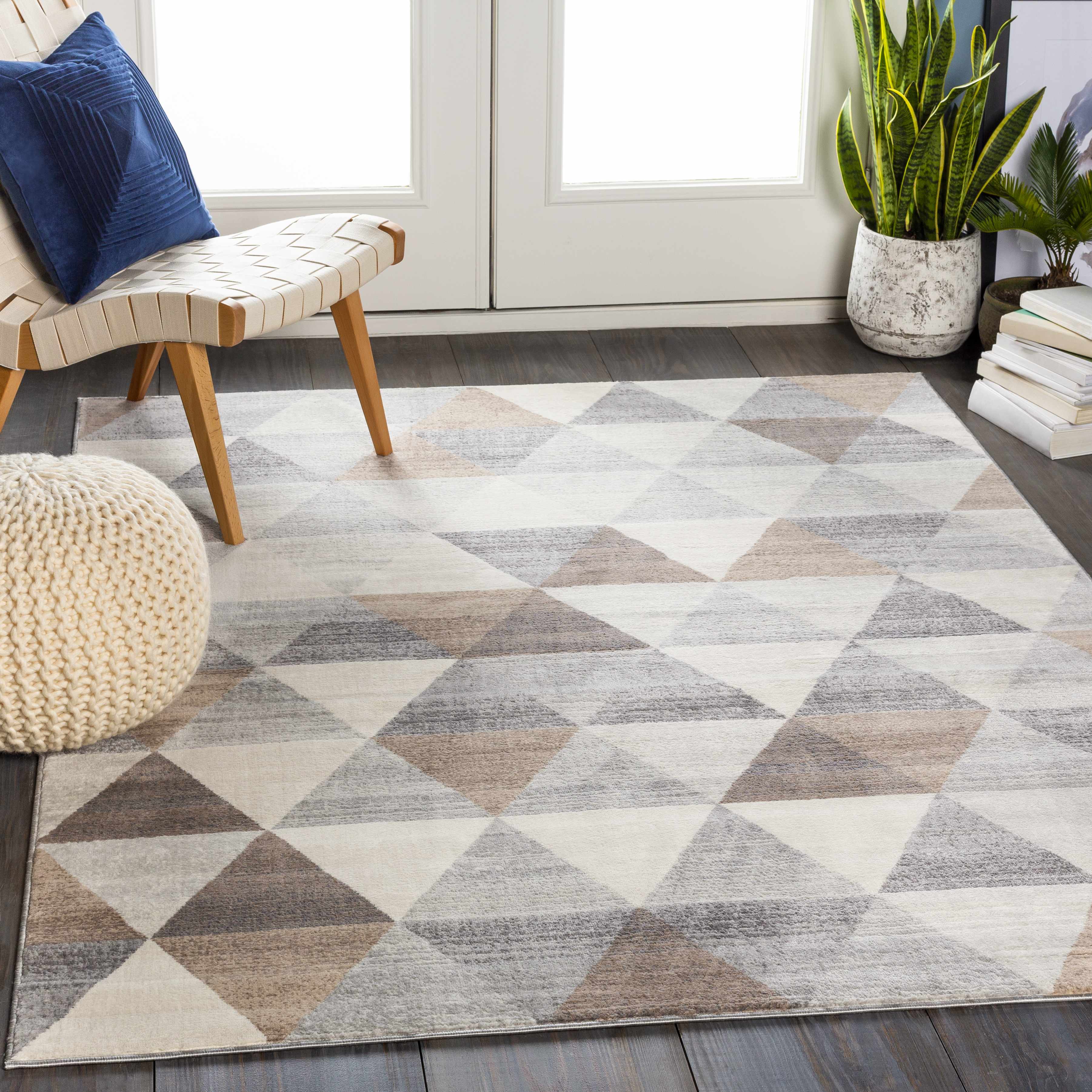 Sells Gray&Brown Triangles Area Carpet - Image 2
