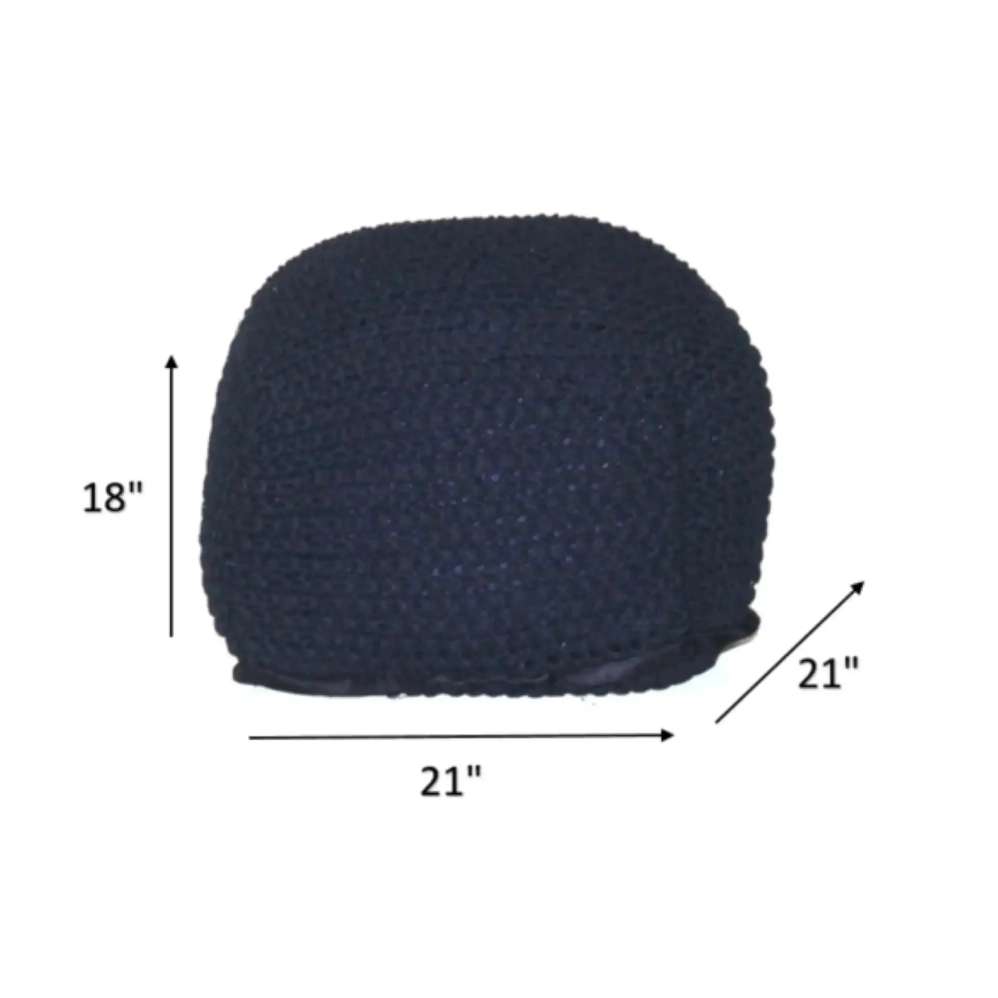 Semi Rounded Pouf Cable Knitted Perfect Seating - Image 3