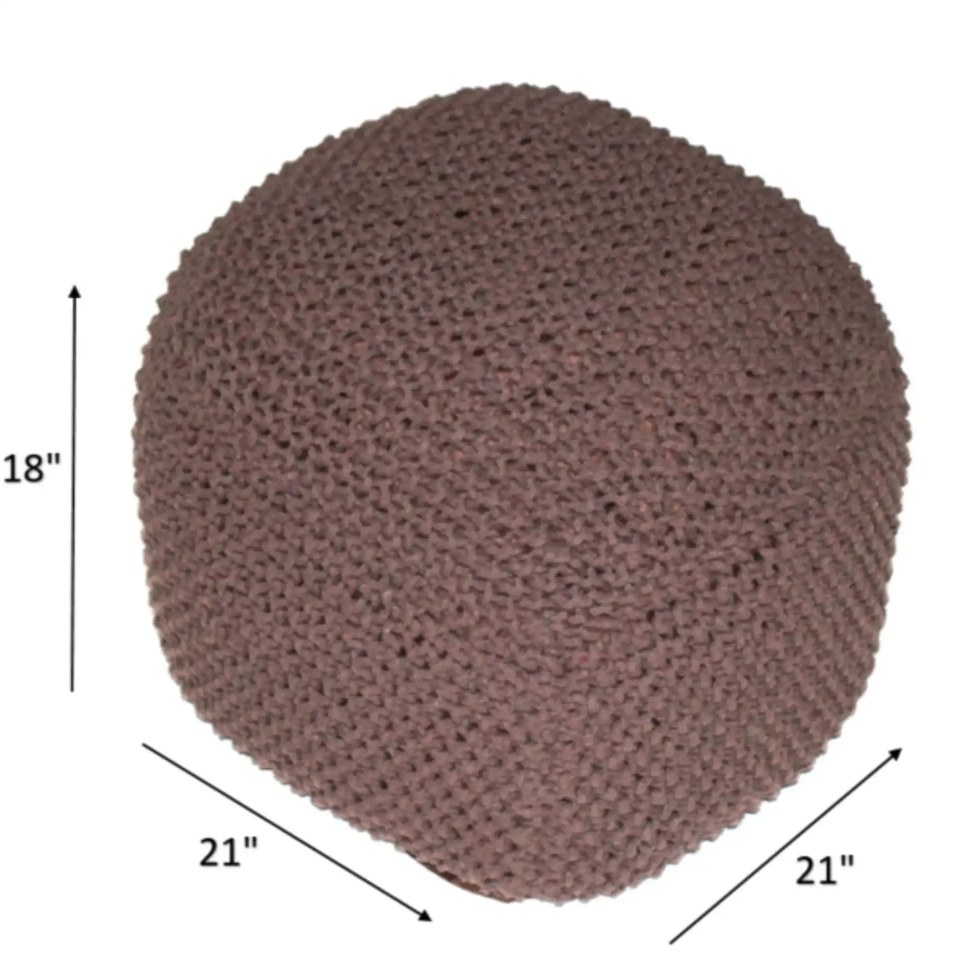 Semi Rounded Pouf Cable Knitted Perfect Seating - Image 5