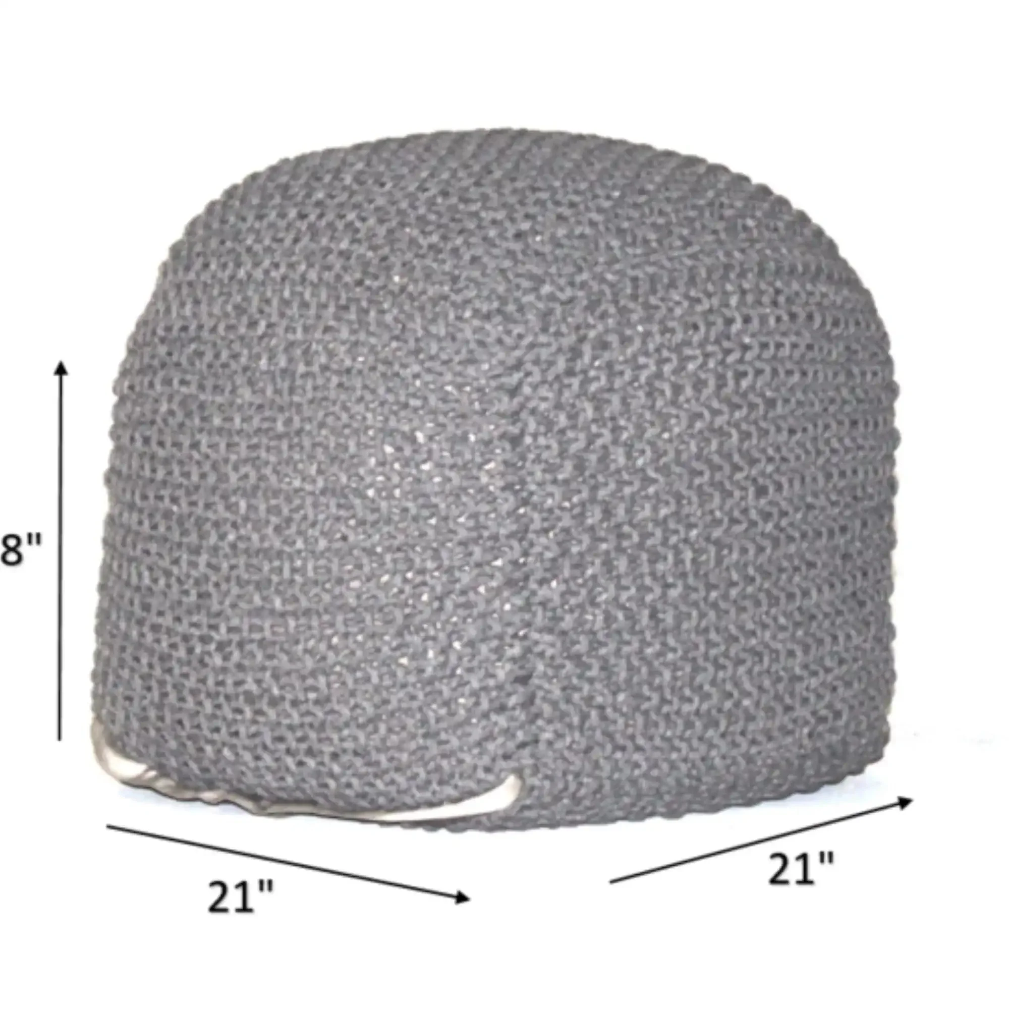 Semi Rounded Pouf Cable Knitted Perfect Seating - Image 7
