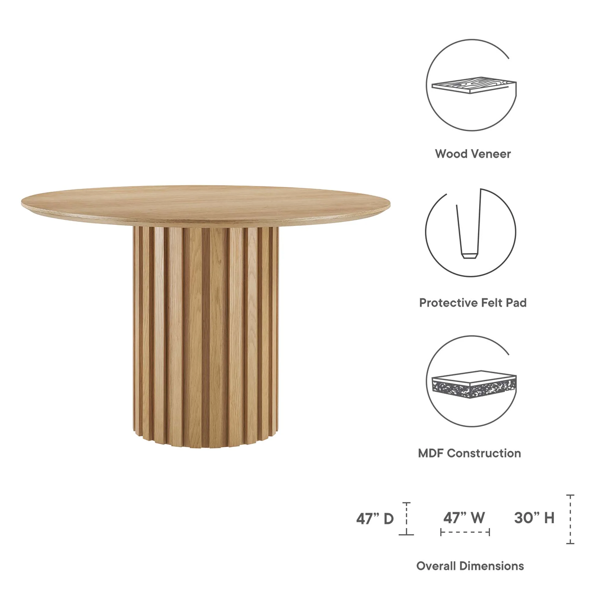 Senja 47" Round Dining Table by Modway - Image 2