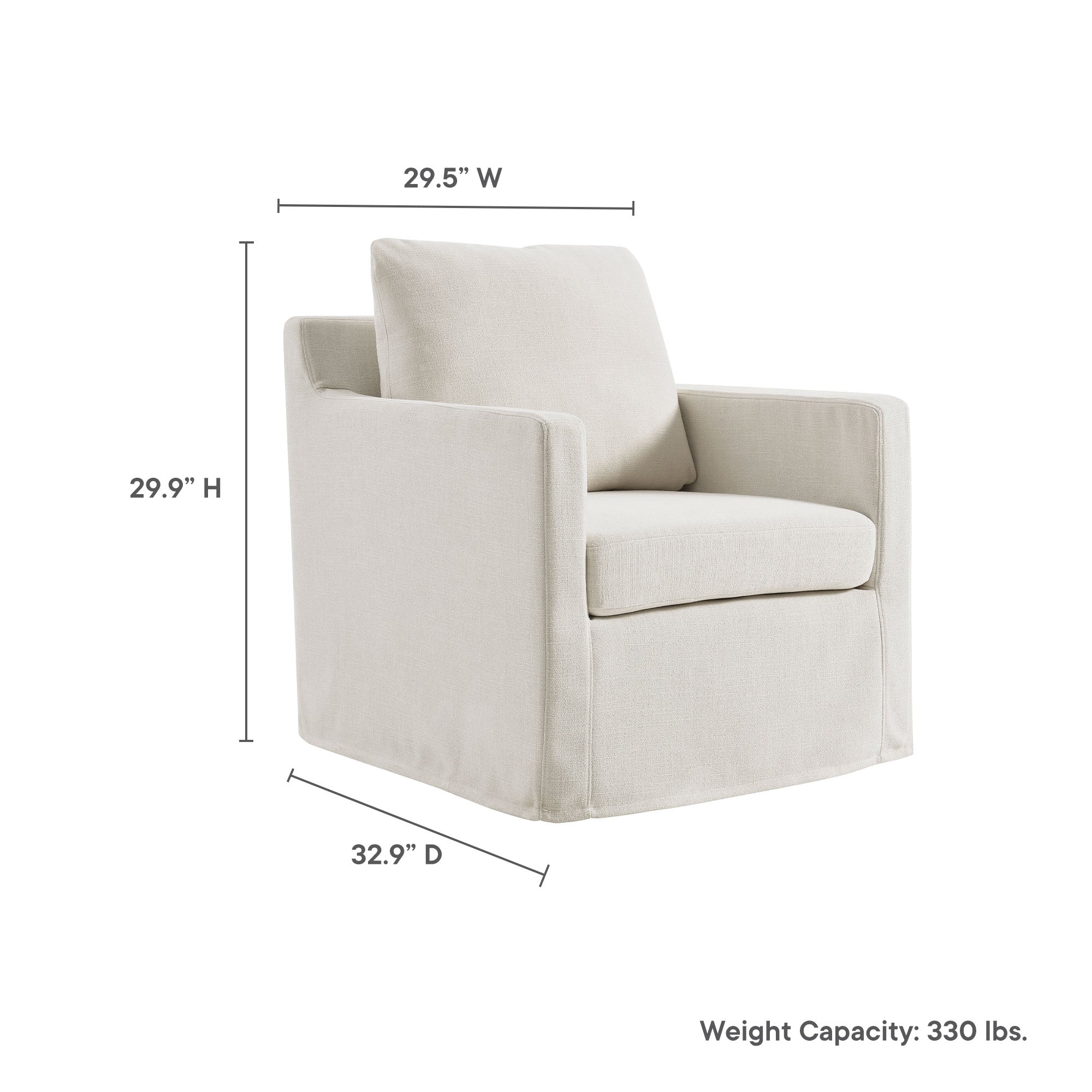Serene Fabric Slipcovered Swivel Armchair by Modway - Image 20