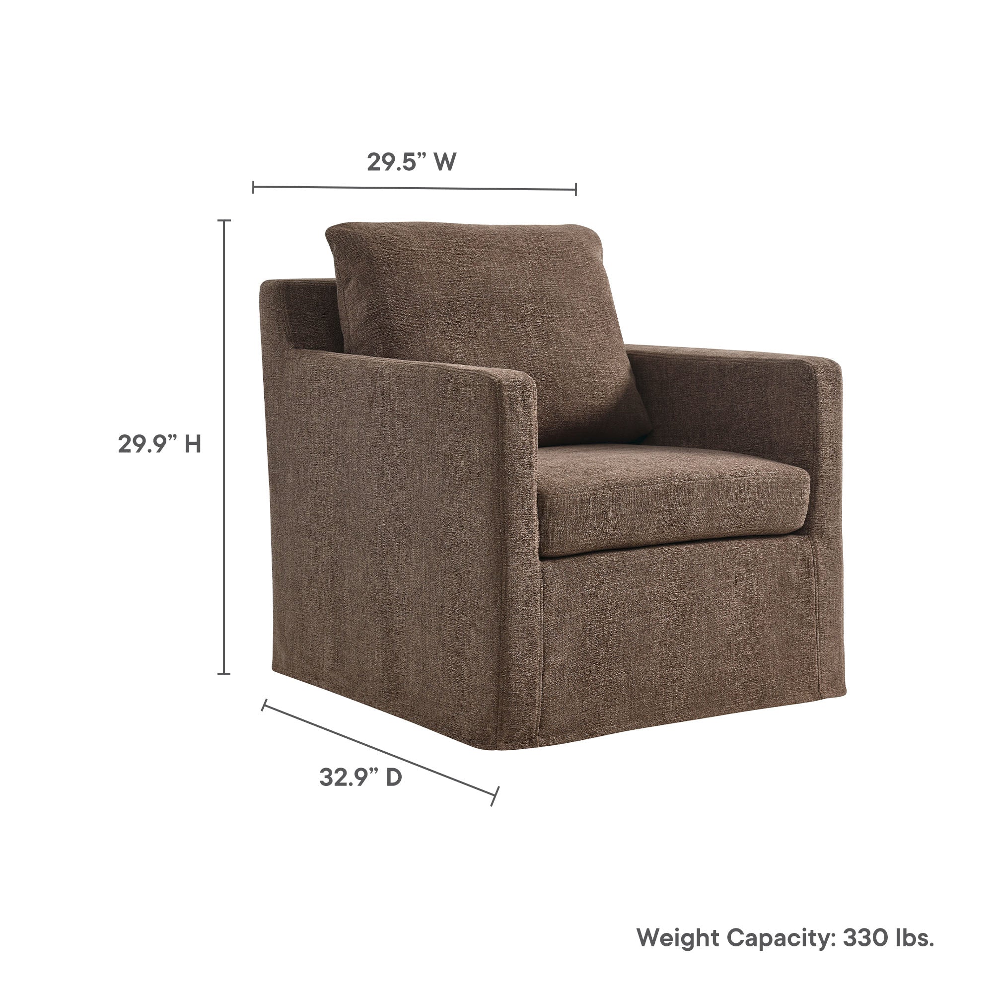 Serene Fabric Slipcovered Swivel Armchair by Modway - Image 21