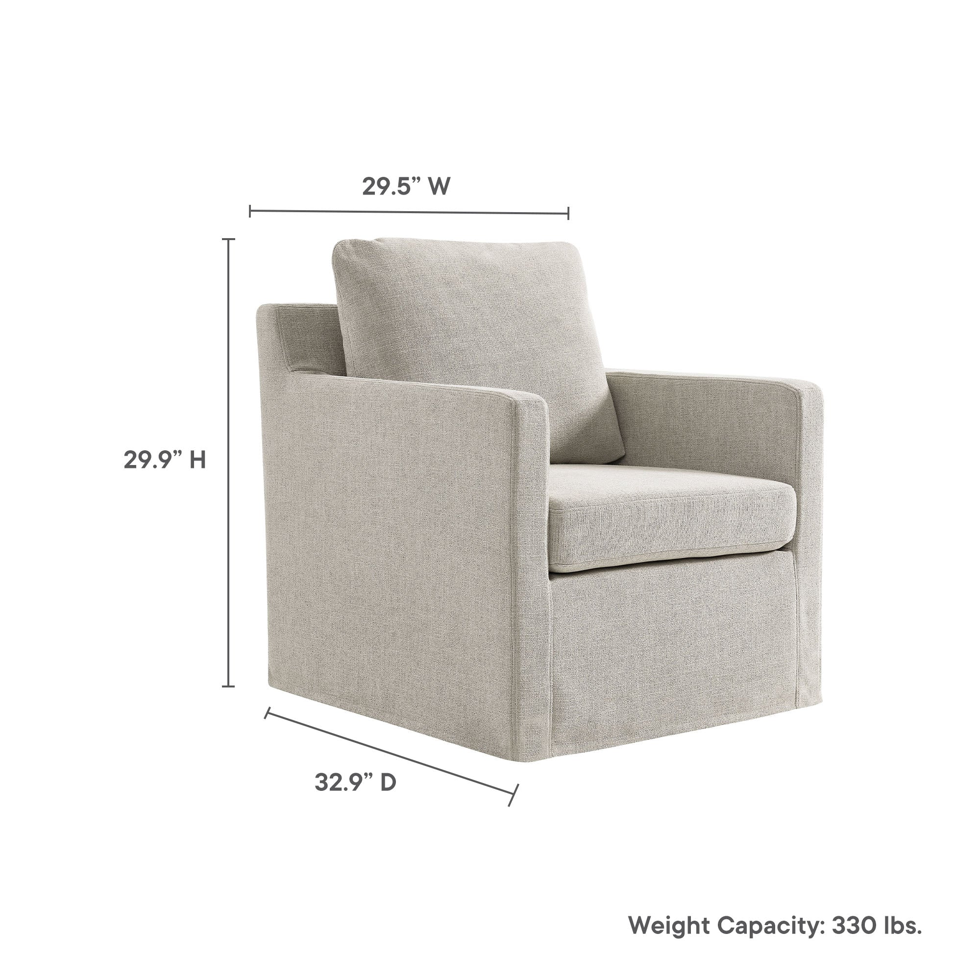Serene Fabric Slipcovered Swivel Armchair by Modway - Image 22