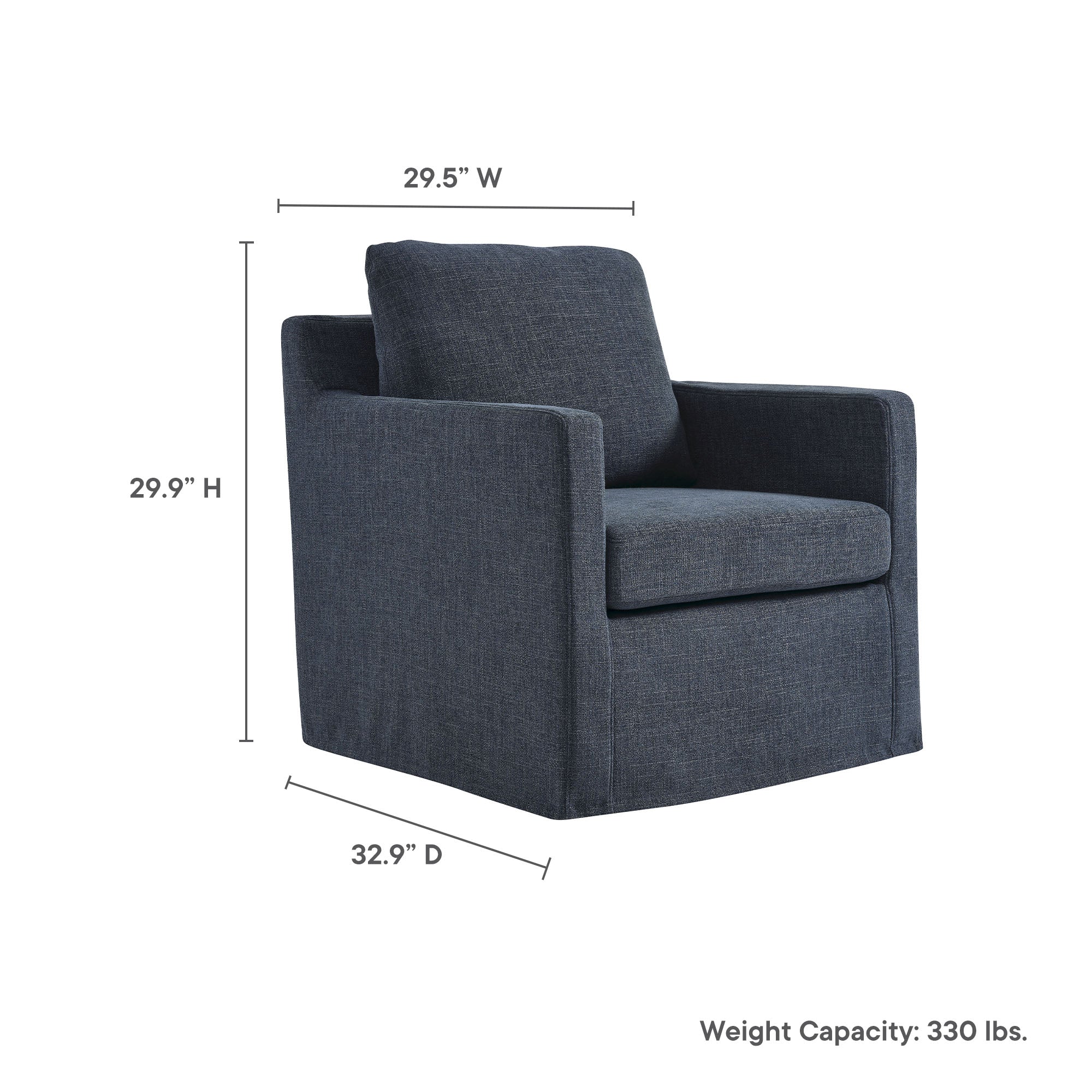 Serene Fabric Slipcovered Swivel Armchair by Modway - Image 3