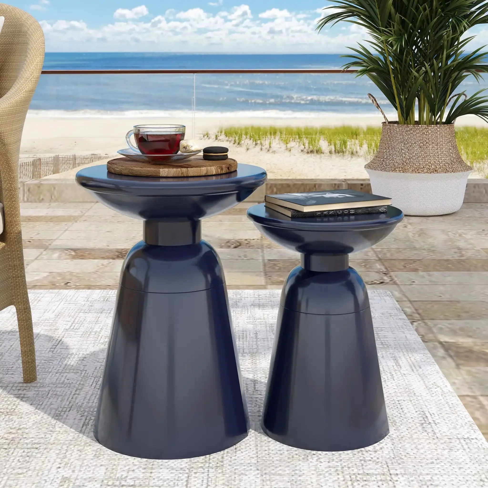 Serenita - Outdoor Side Tables With Flared Design (Set of 2) - Image 11
