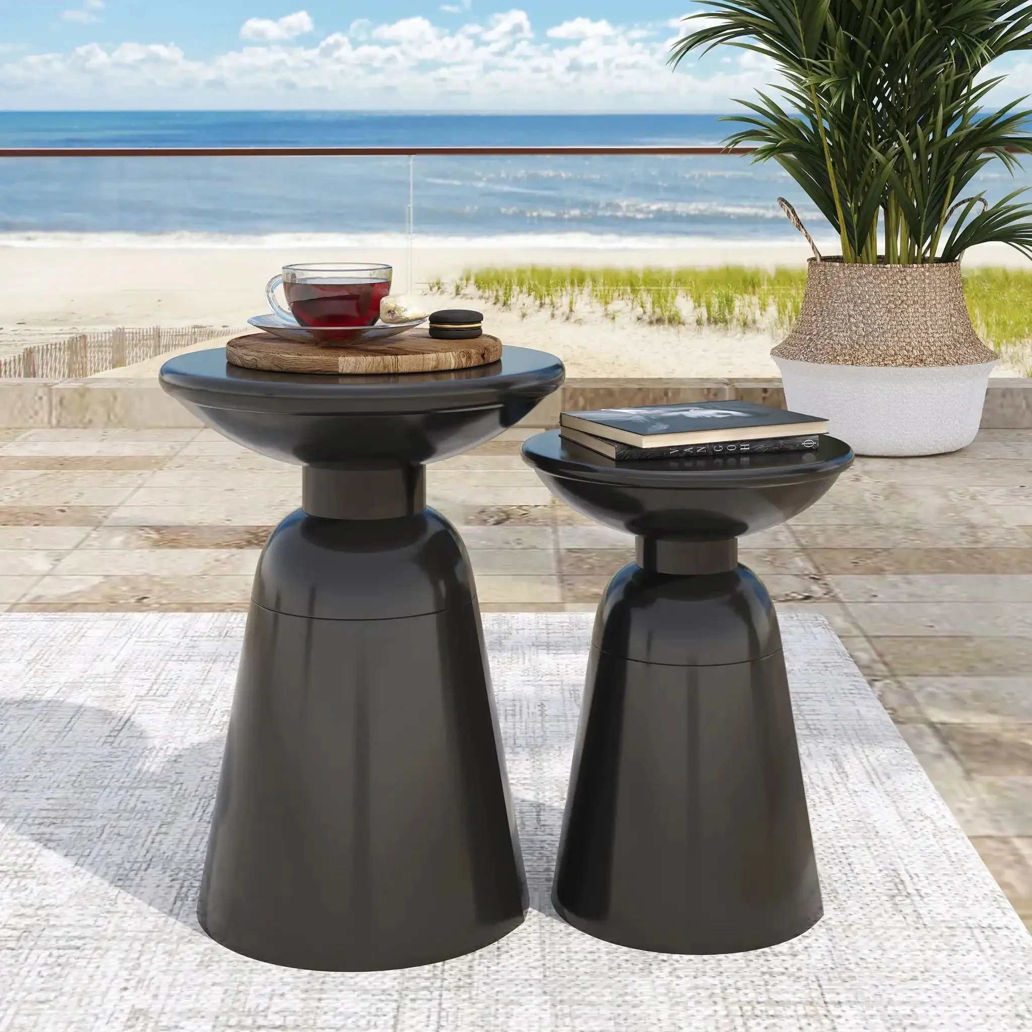 Serenita - Outdoor Side Tables With Flared Design (Set of 2) - Image 12