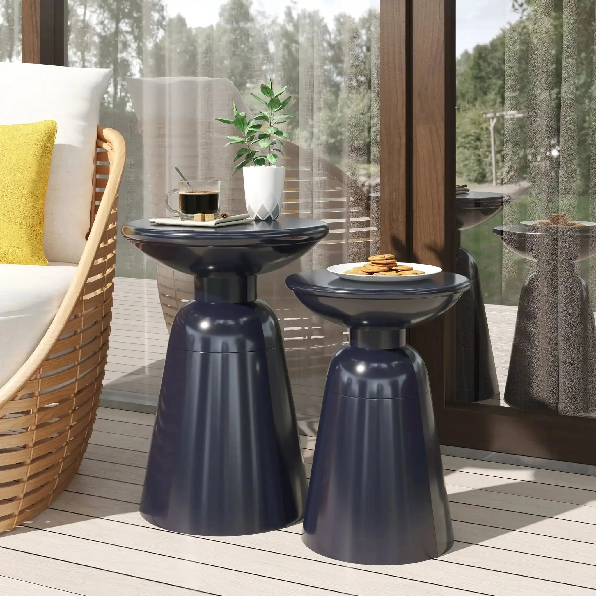 Serenita - Outdoor Side Tables With Flared Design (Set of 2) - Image 14