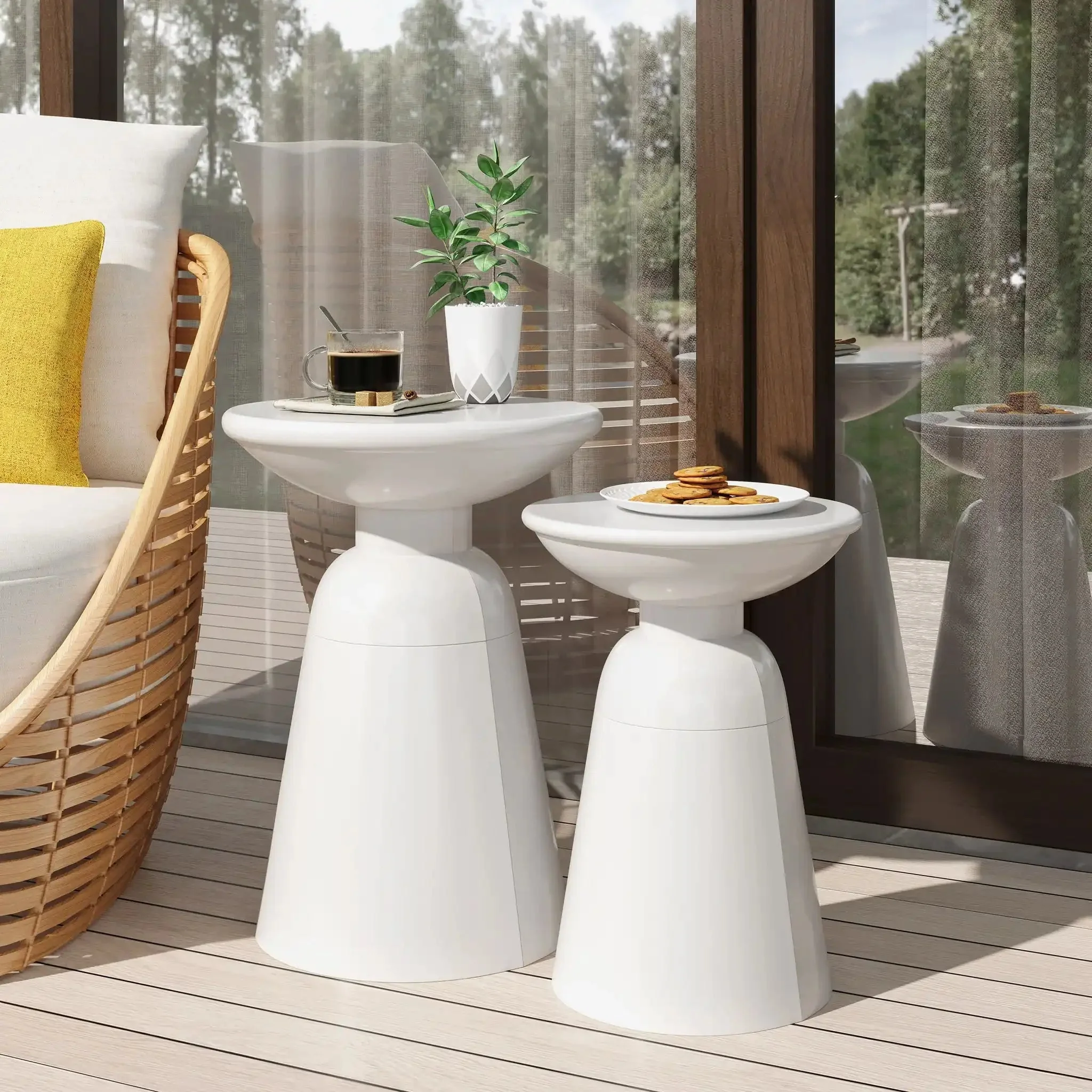 Serenita - Outdoor Side Tables With Flared Design (Set of 2) - Image 15