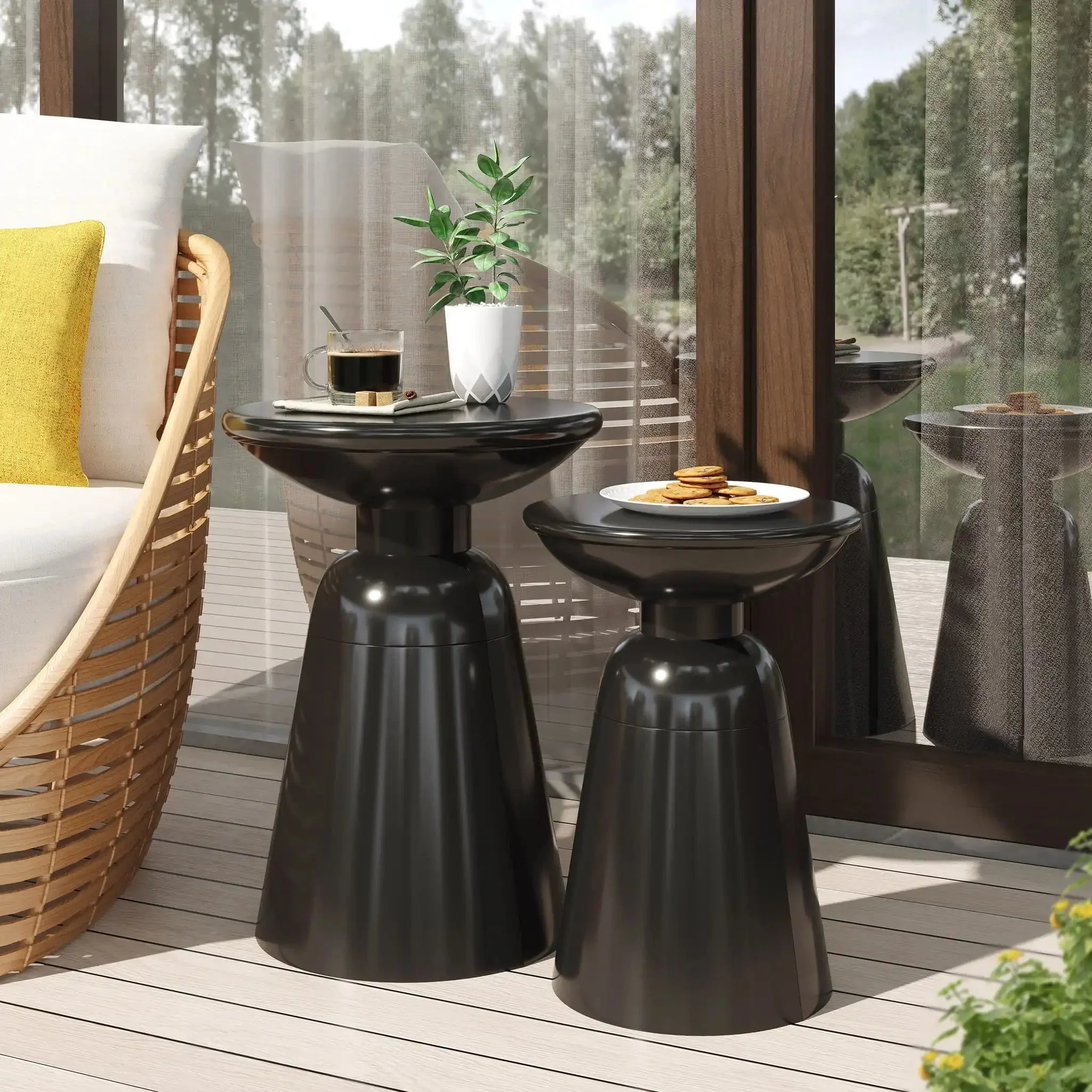 Serenita - Outdoor Side Tables With Flared Design (Set of 2) - Image 16