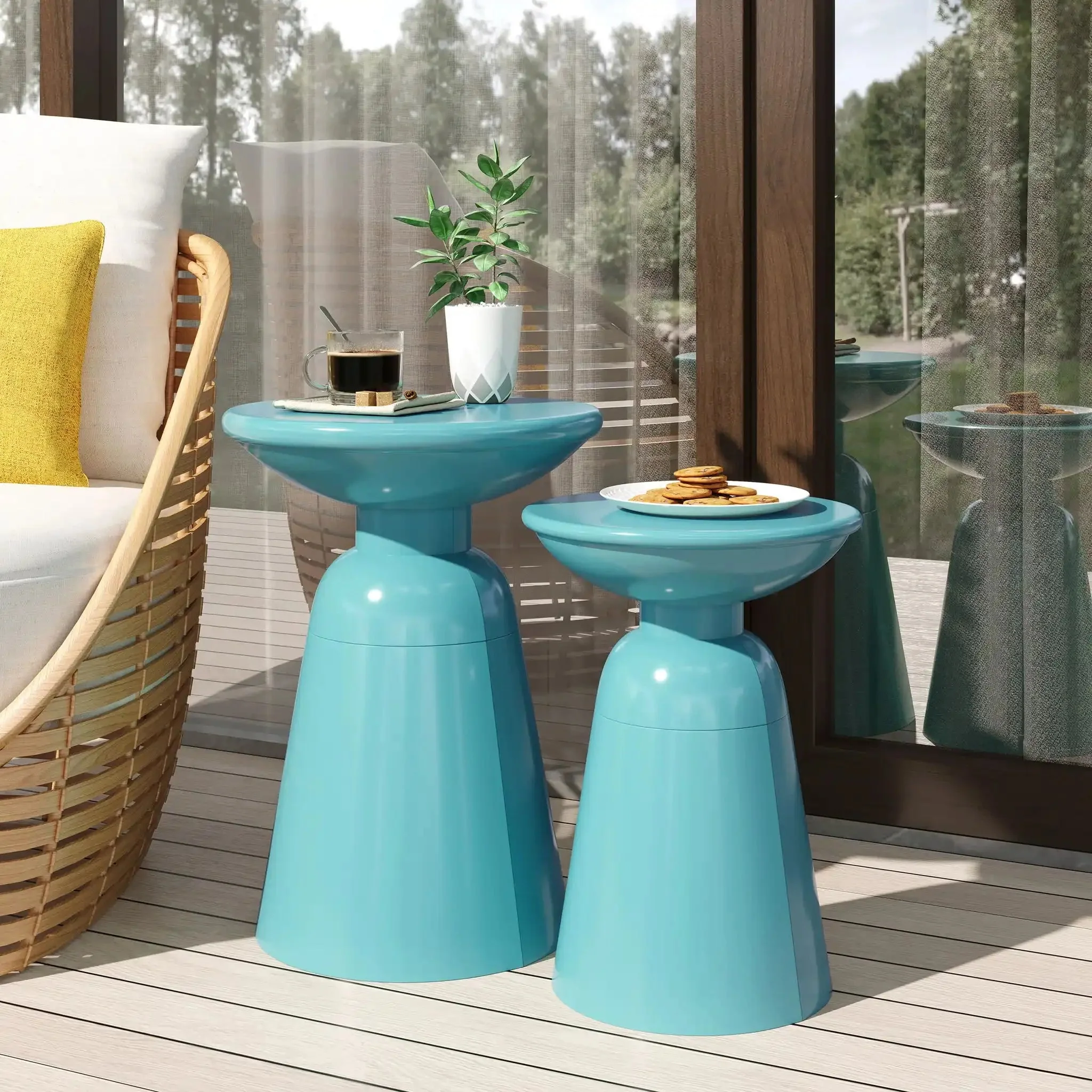 Serenita - Outdoor Side Tables With Flared Design (Set of 2) - Image 5