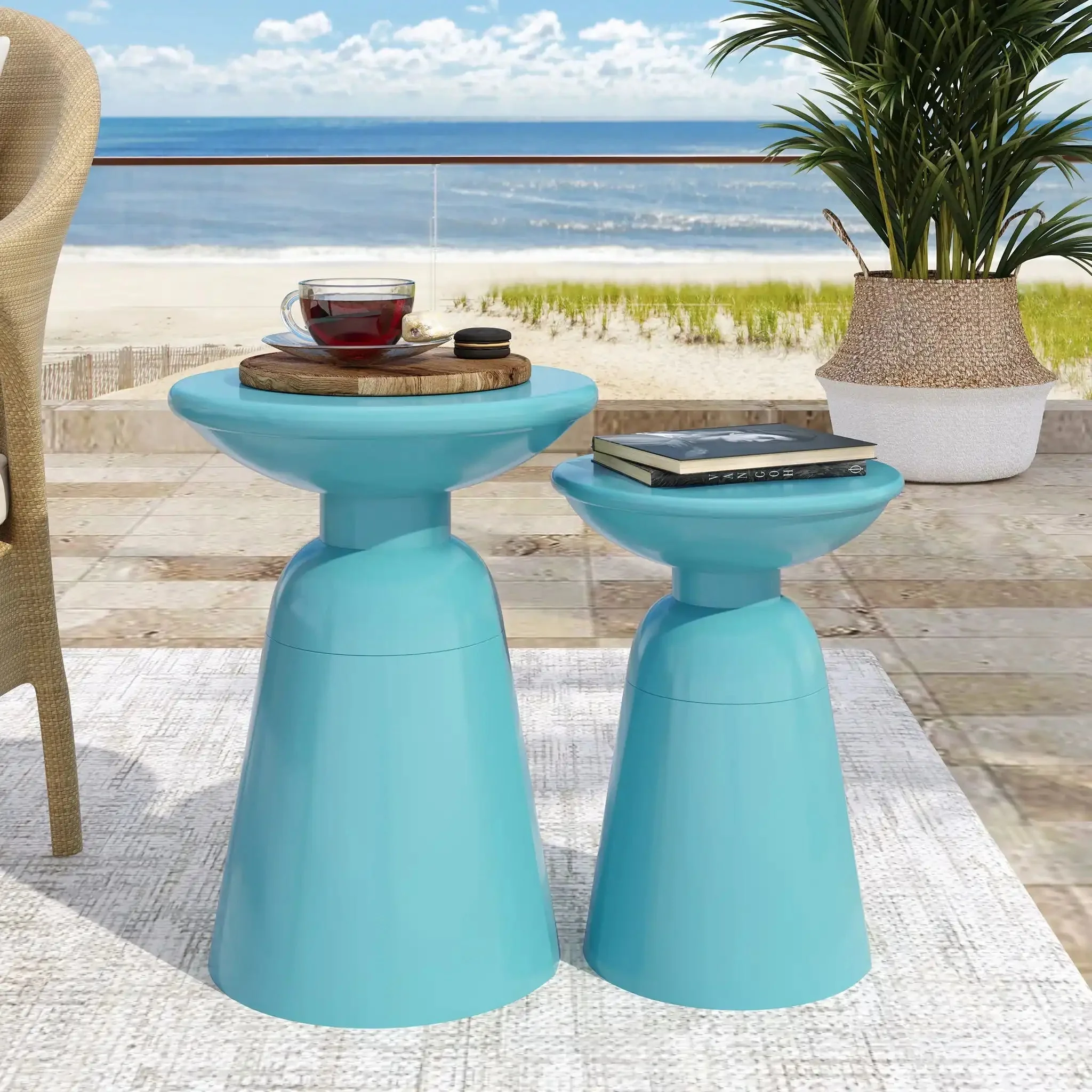 Serenita - Outdoor Side Tables With Flared Design (Set of 2) - Image 6