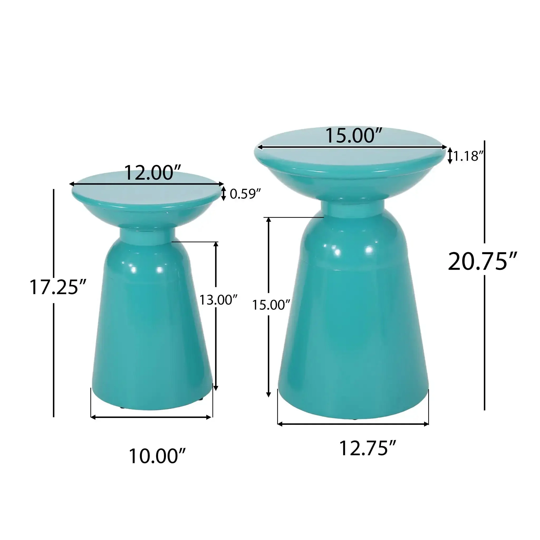 Serenita - Outdoor Side Tables With Flared Design (Set of 2) - Image 7