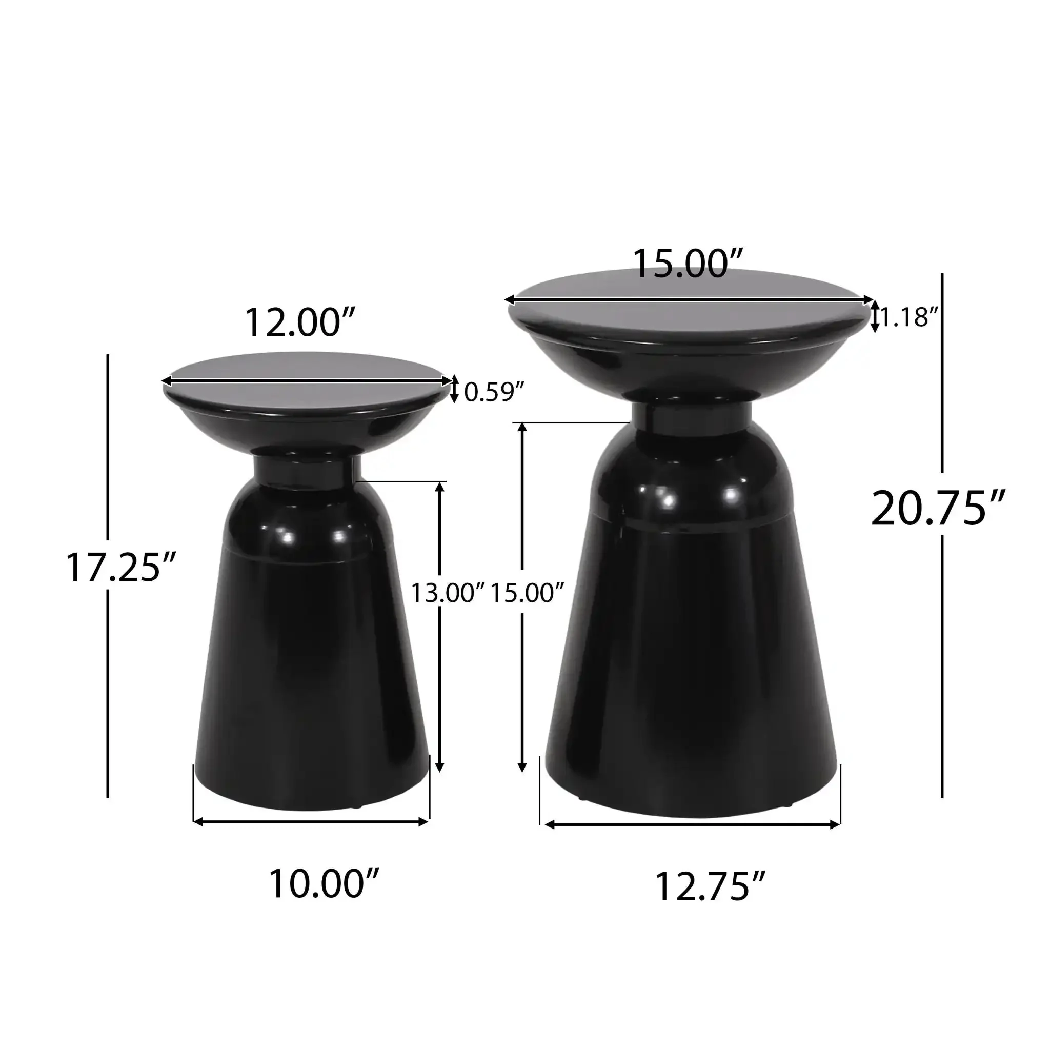 Serenita - Outdoor Side Tables With Flared Design (Set of 2) - Image 9