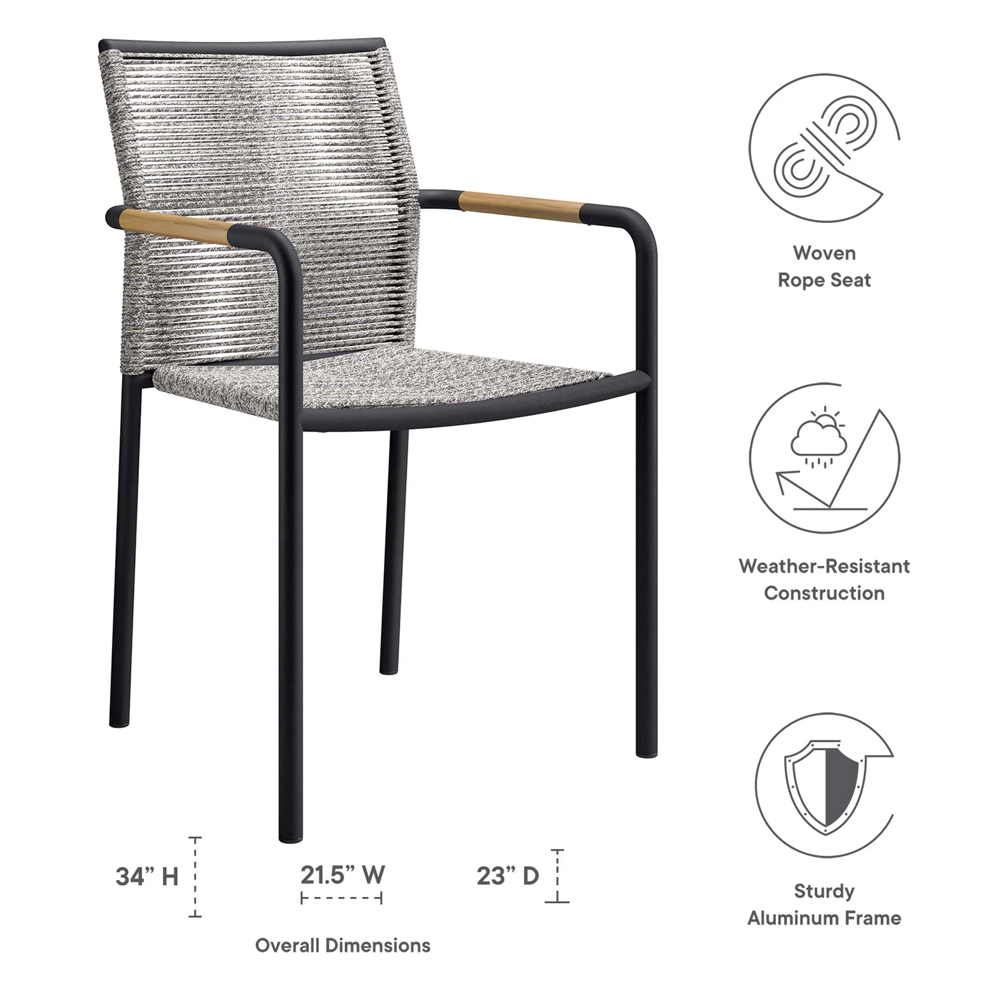 Serenity Outdoor Patio Armchairs Set of 2 by Modway - Image 2
