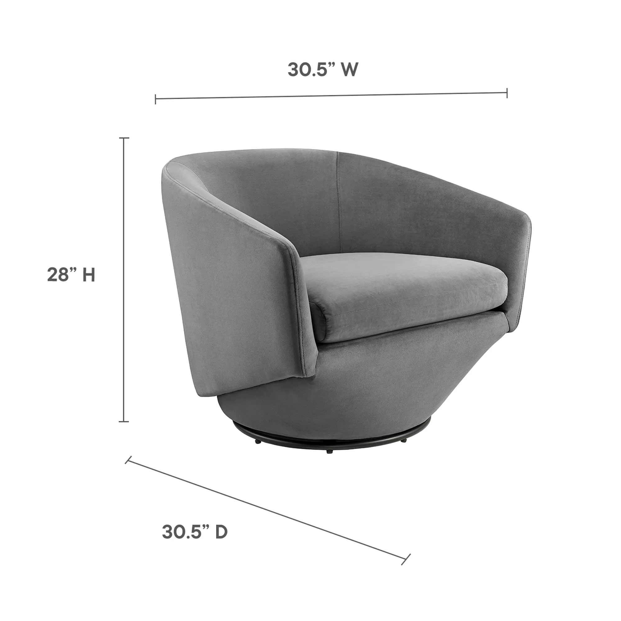 Series Performance Velvet Fabric Swivel Chair by Modway - Image 12