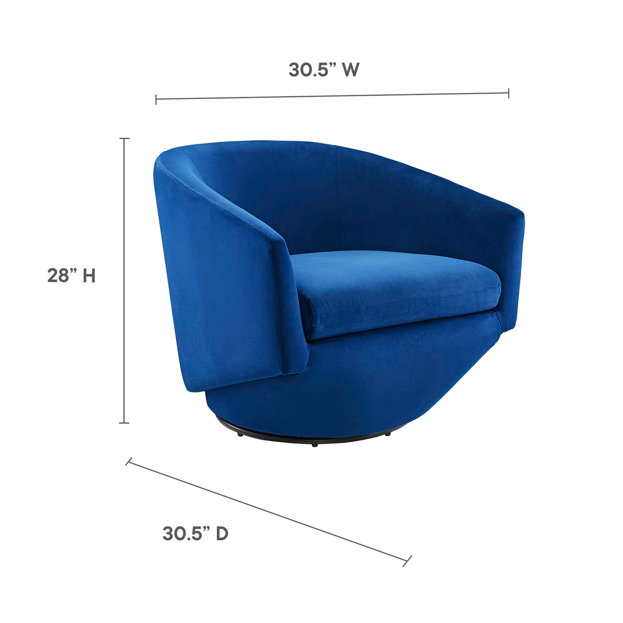 Series Performance Velvet Fabric Swivel Chair by Modway - Image 3