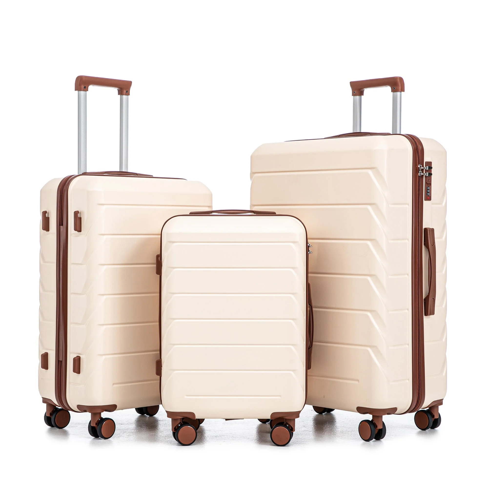 Set 3PCs 20'/24'/28' ABS Spinner Wheel Luggage - Beige - Image 21