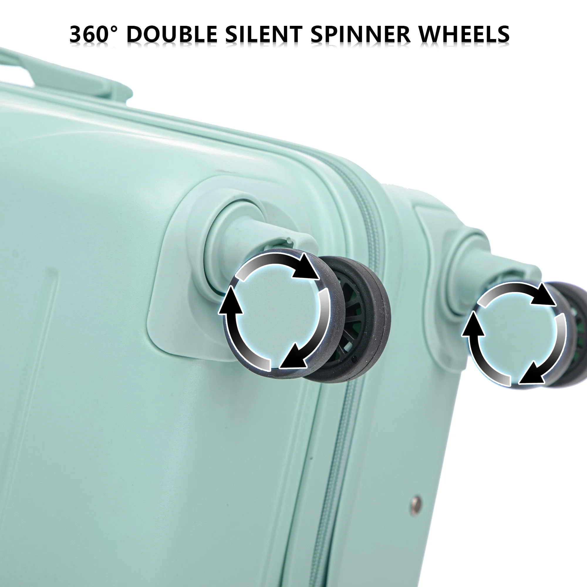 Set 3PCs 20'/24'/28' ABS Spinner Wheel Luggage - Mint Green - Image 12